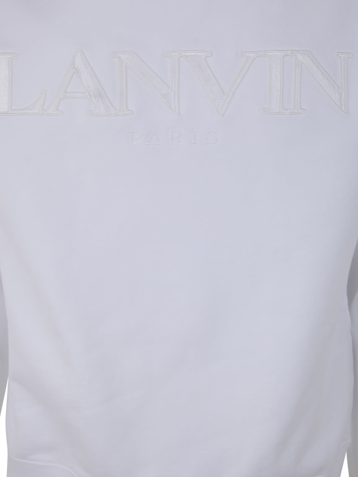 Shop Lanvin Sweat Shirt Embrodery In Optic White