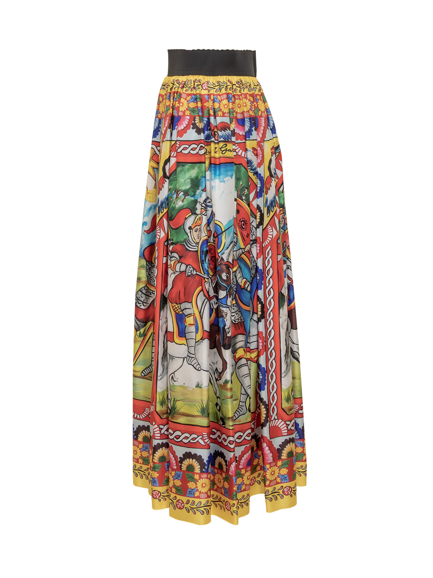Shop Dolce & Gabbana Long Skirt In Frigo 19 Stampa