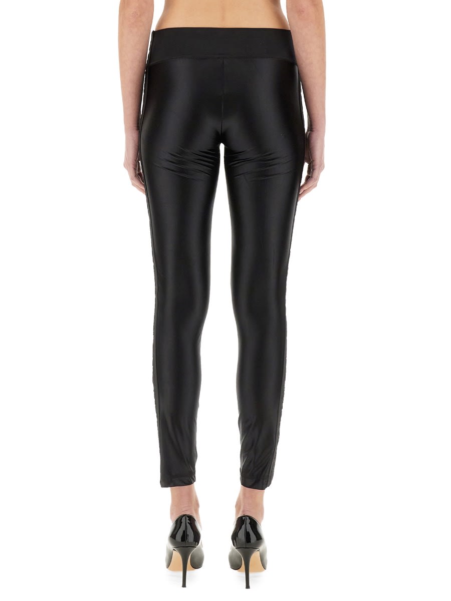 Versace Jeans Couture Slim Fit Shiny Finish Ankle Length Leggings