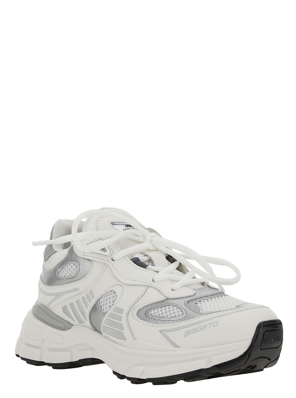 Axel Arigato Marathon Ghost Runner White Low Top Sneakers With Reflectivce Details In Leather Blend Woman In White
