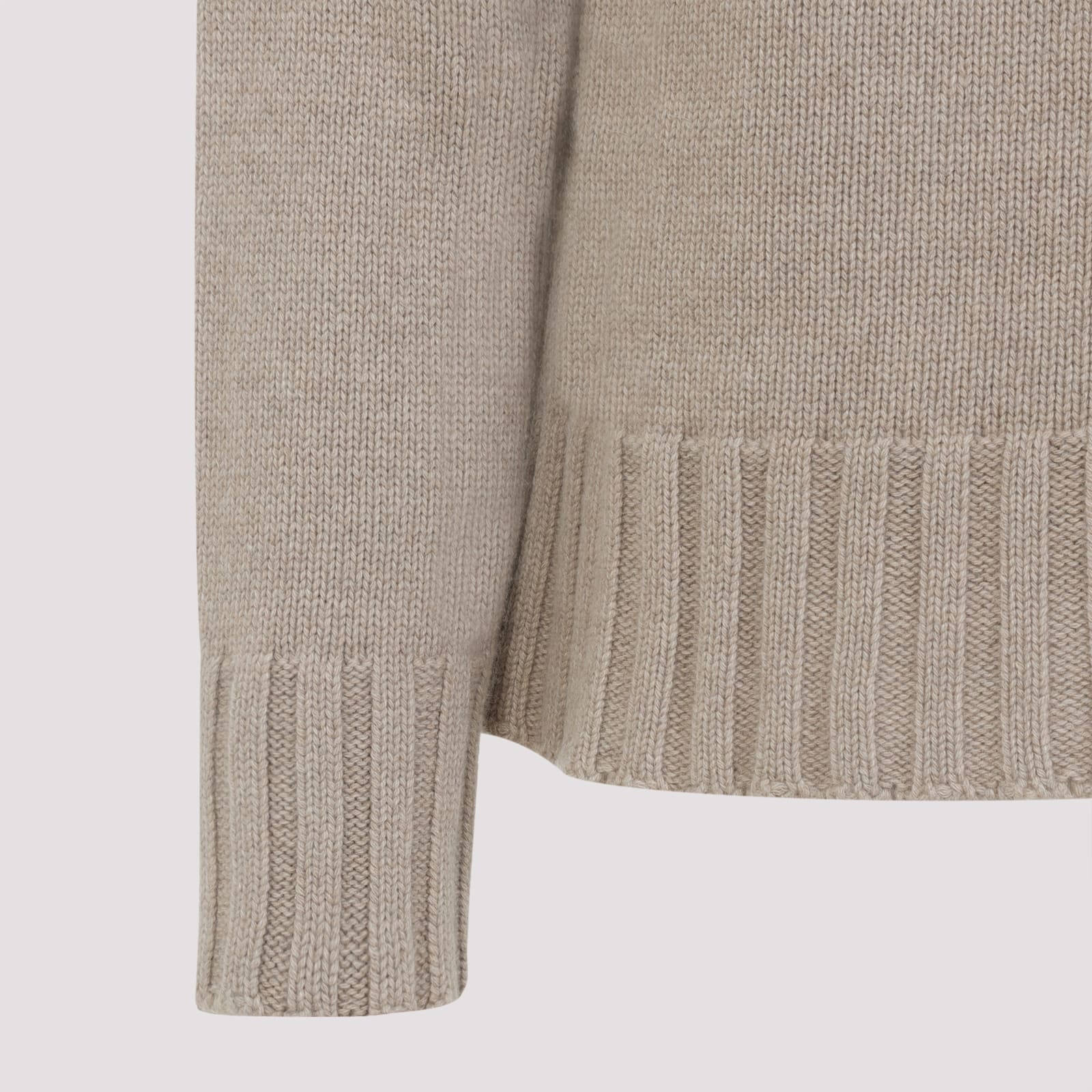 Jil Sander Sand Stone Cashmere Long Sleeves Cn Sweater In Gray