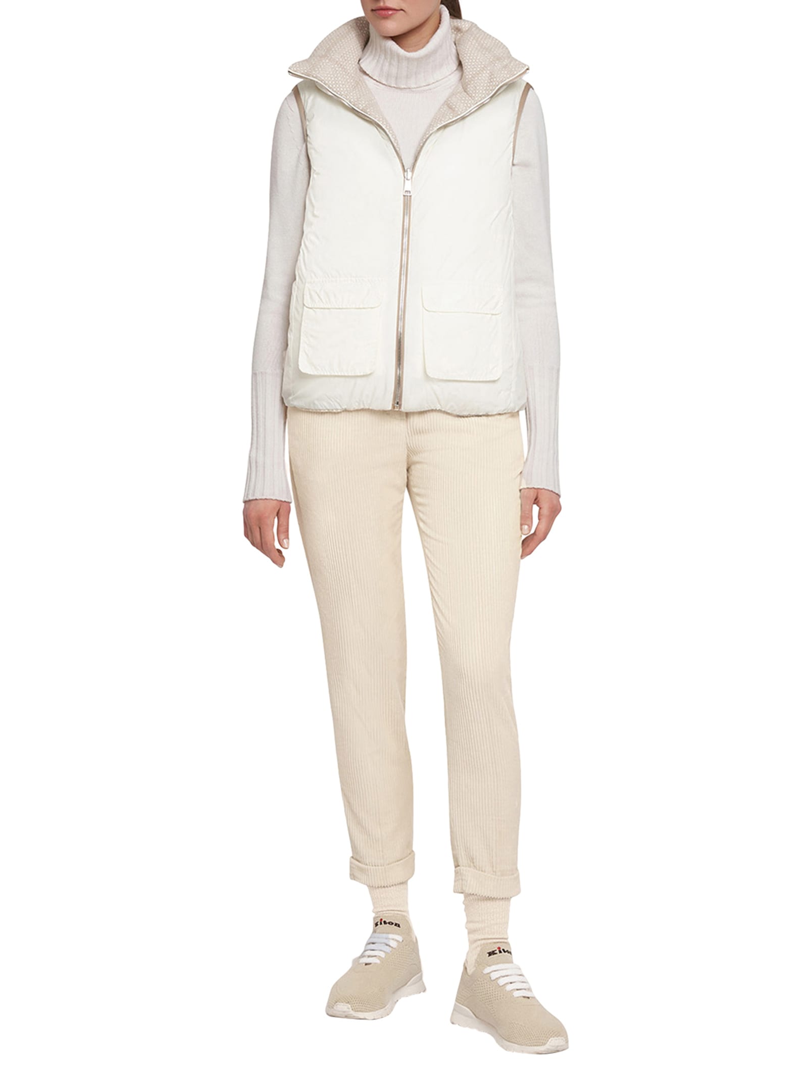 Shop Kiton Blouson Cashmere In White