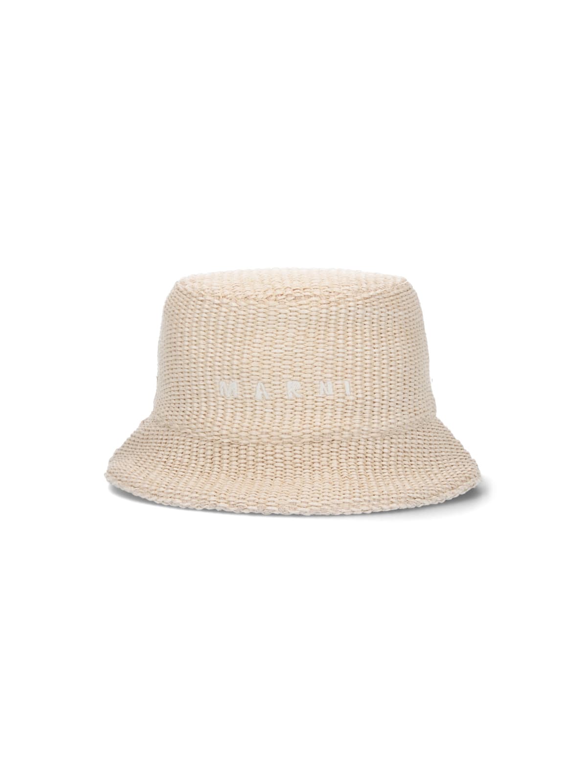 Shop Marni Raffia Bucket Hat In Shell
