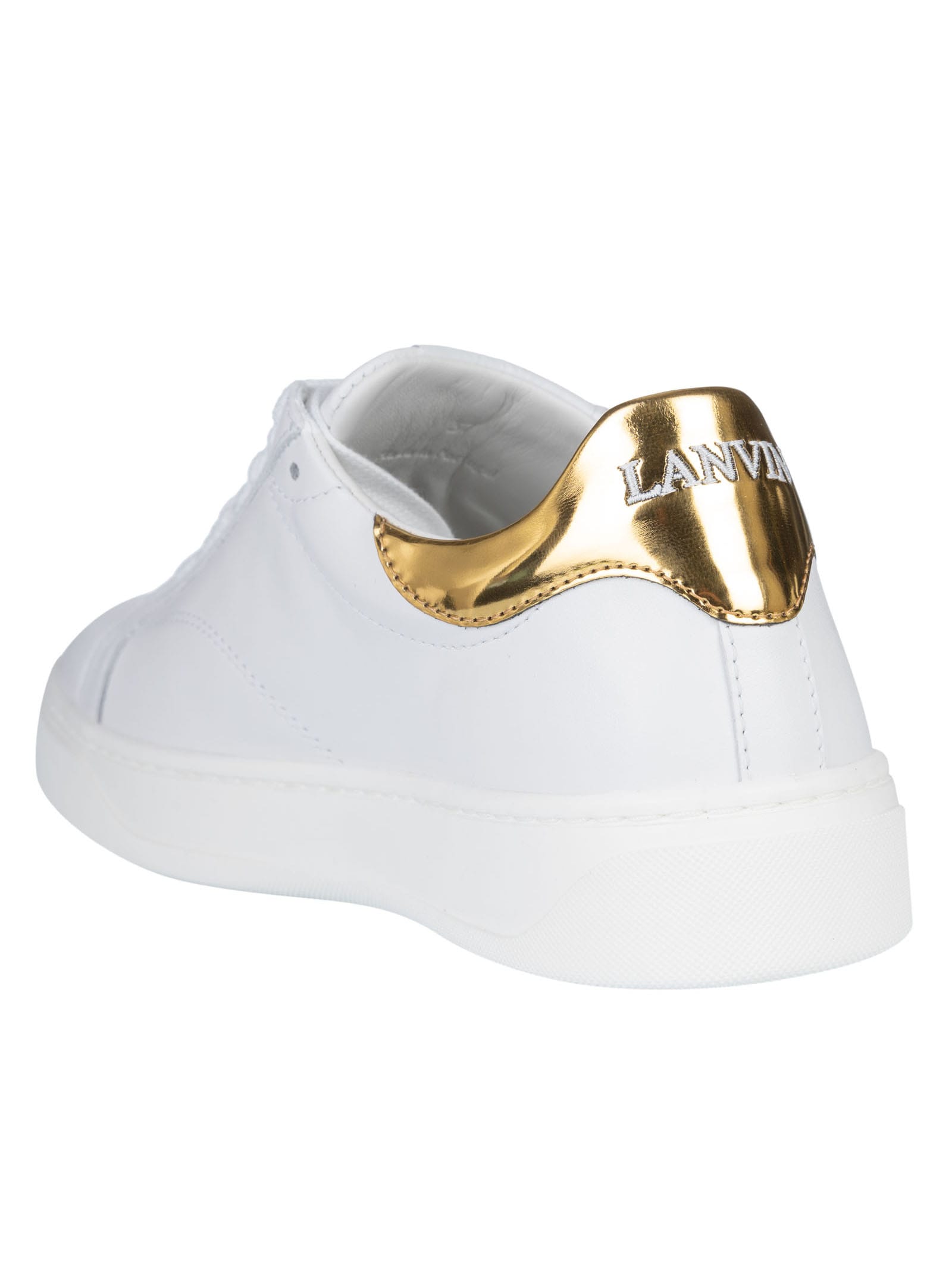 Shop Lanvin Ddb0 Sneakers In White/gold