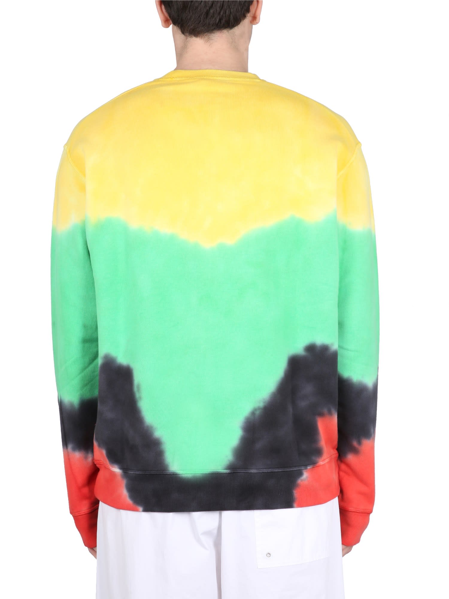 Shop Dsquared2 Tie-dye Crew-neck Sweatshirt With Logo Print In Multicolore
