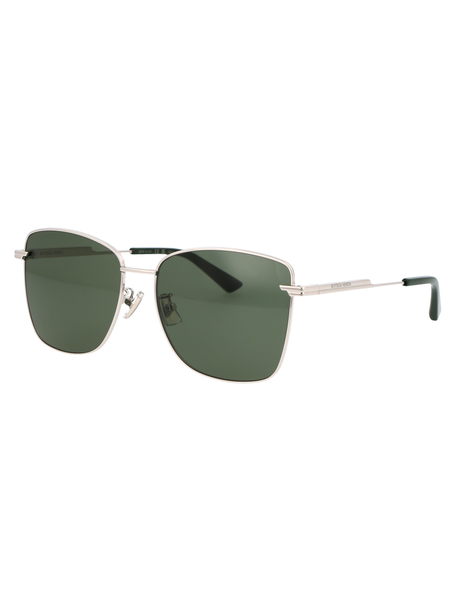 Shop Bottega Veneta Bv1237s Sunglasses In 003 Silver Silver Green