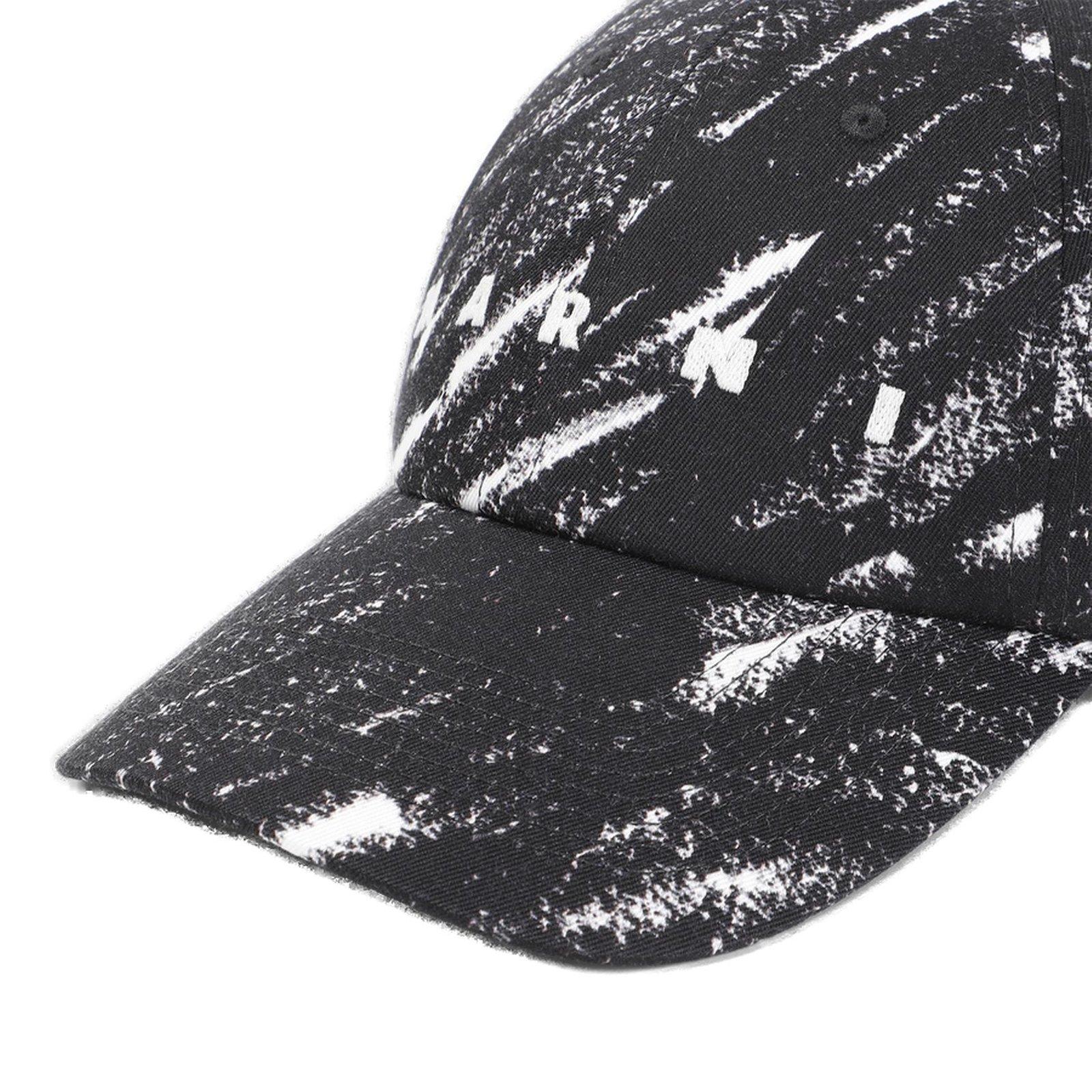 Shop Marni Logo Printed Baseball Cap In Nero