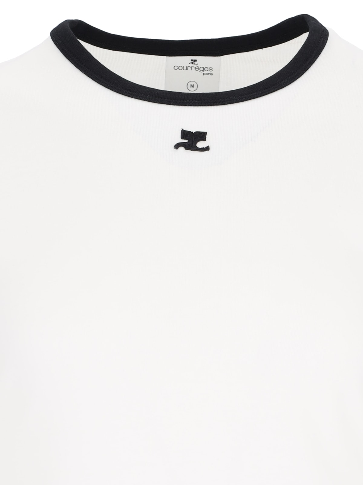 Shop Courrèges Contrast T-shirt In White