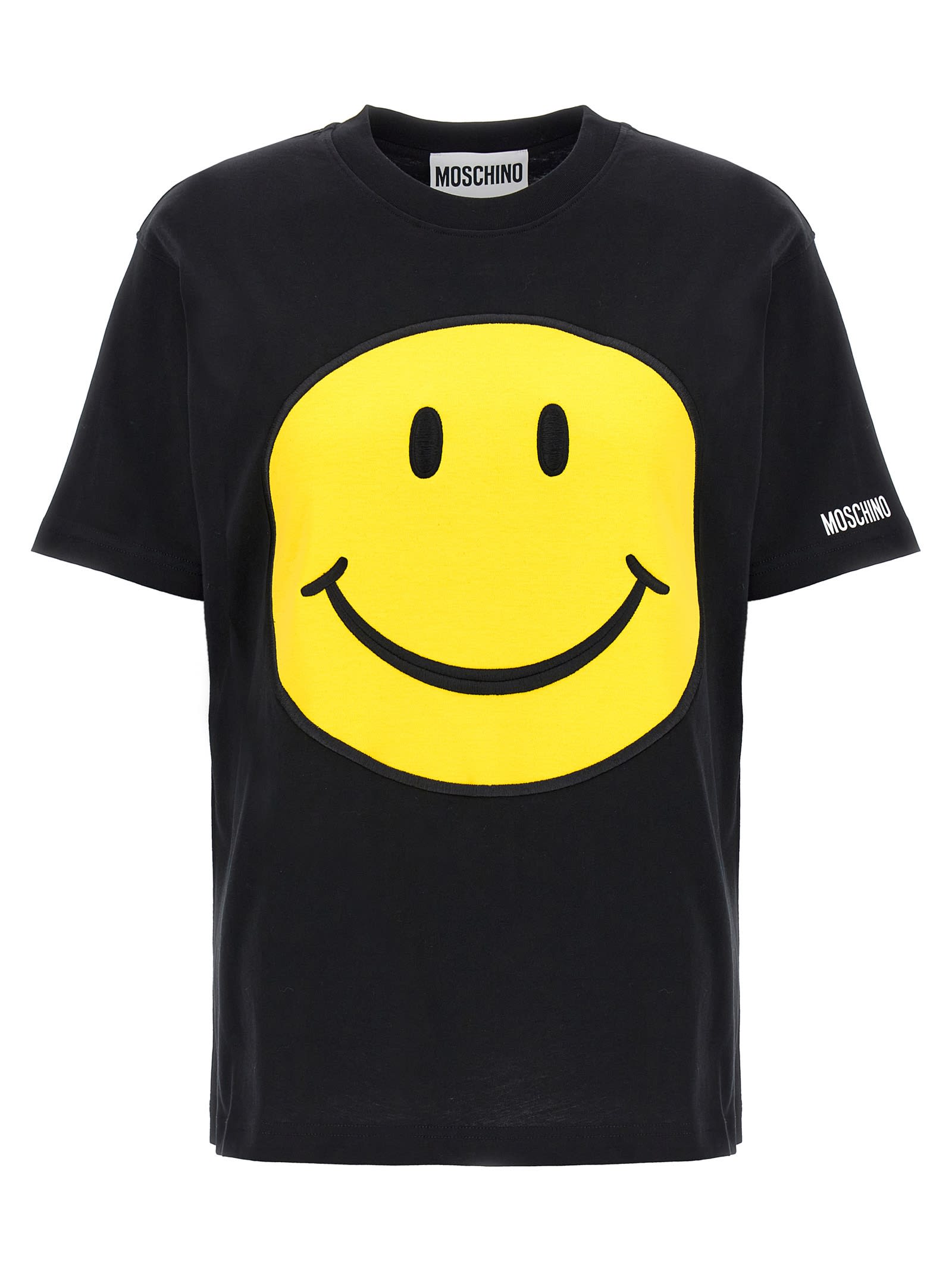 Shop Moschino Smiley T-shirt In Black