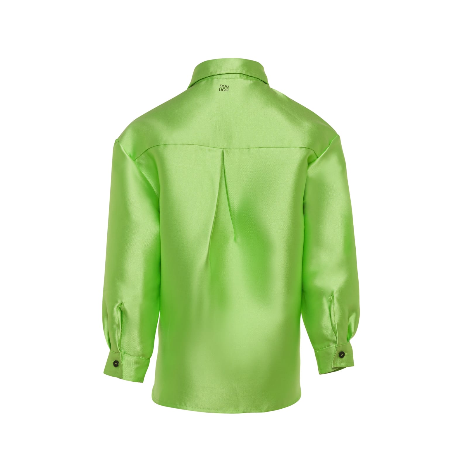 Shop Douuod Shirt With Satin Effect In Green