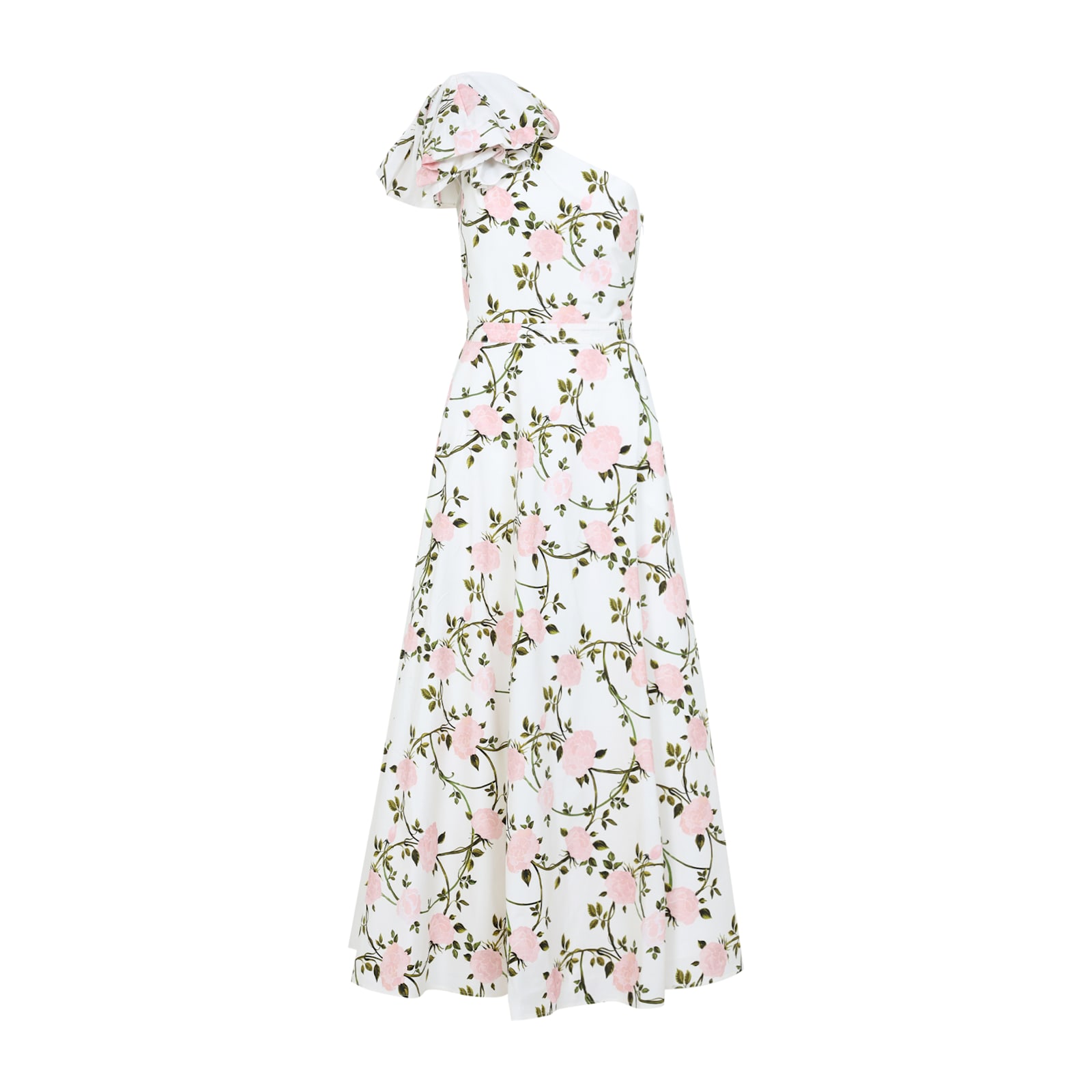 Giambattista Valli One-shoulder Floral Maxi Dress In Ivory Multi
