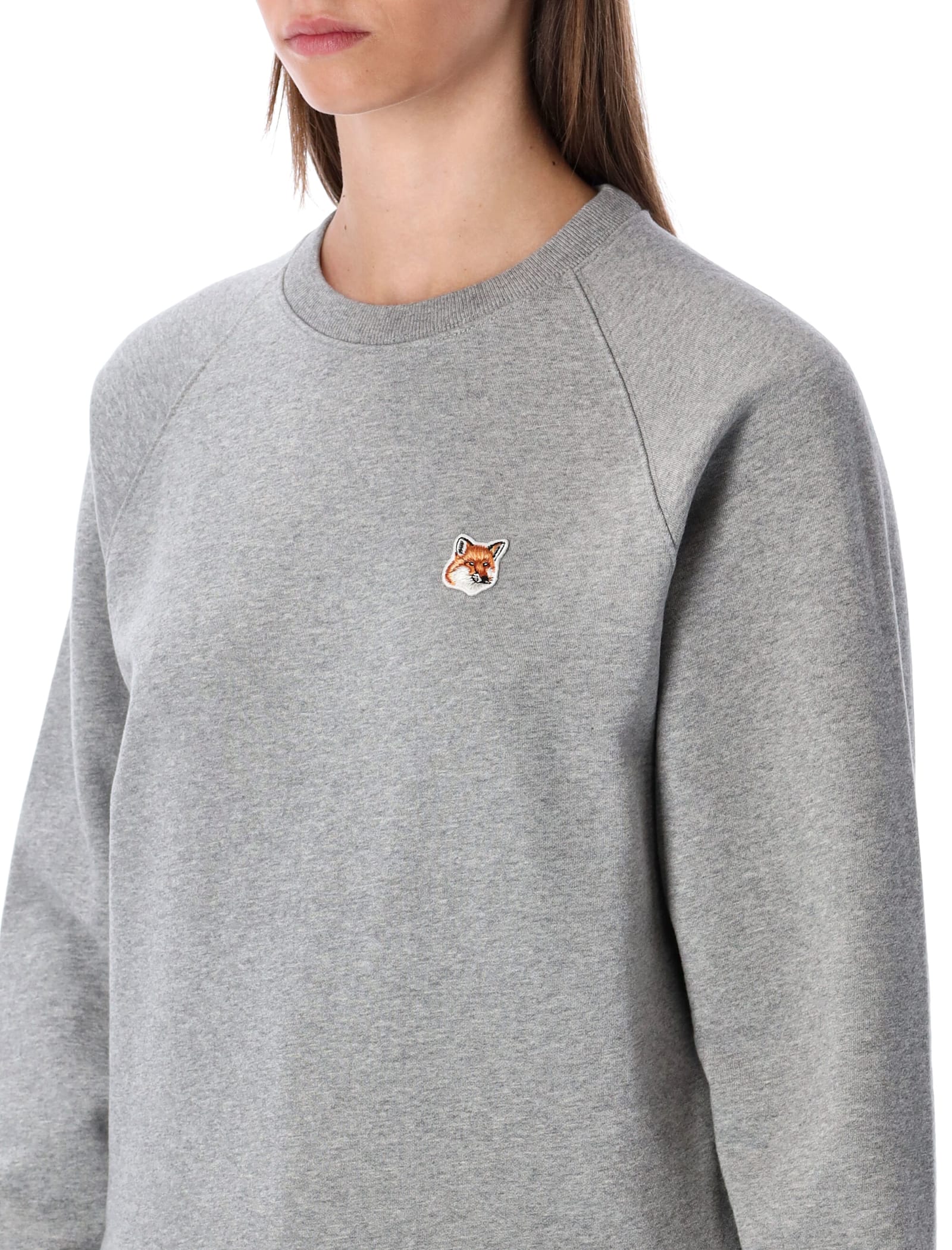 Maison Kitsuné Classic Cotton Fox Head Patch Sweatshirt In Gray