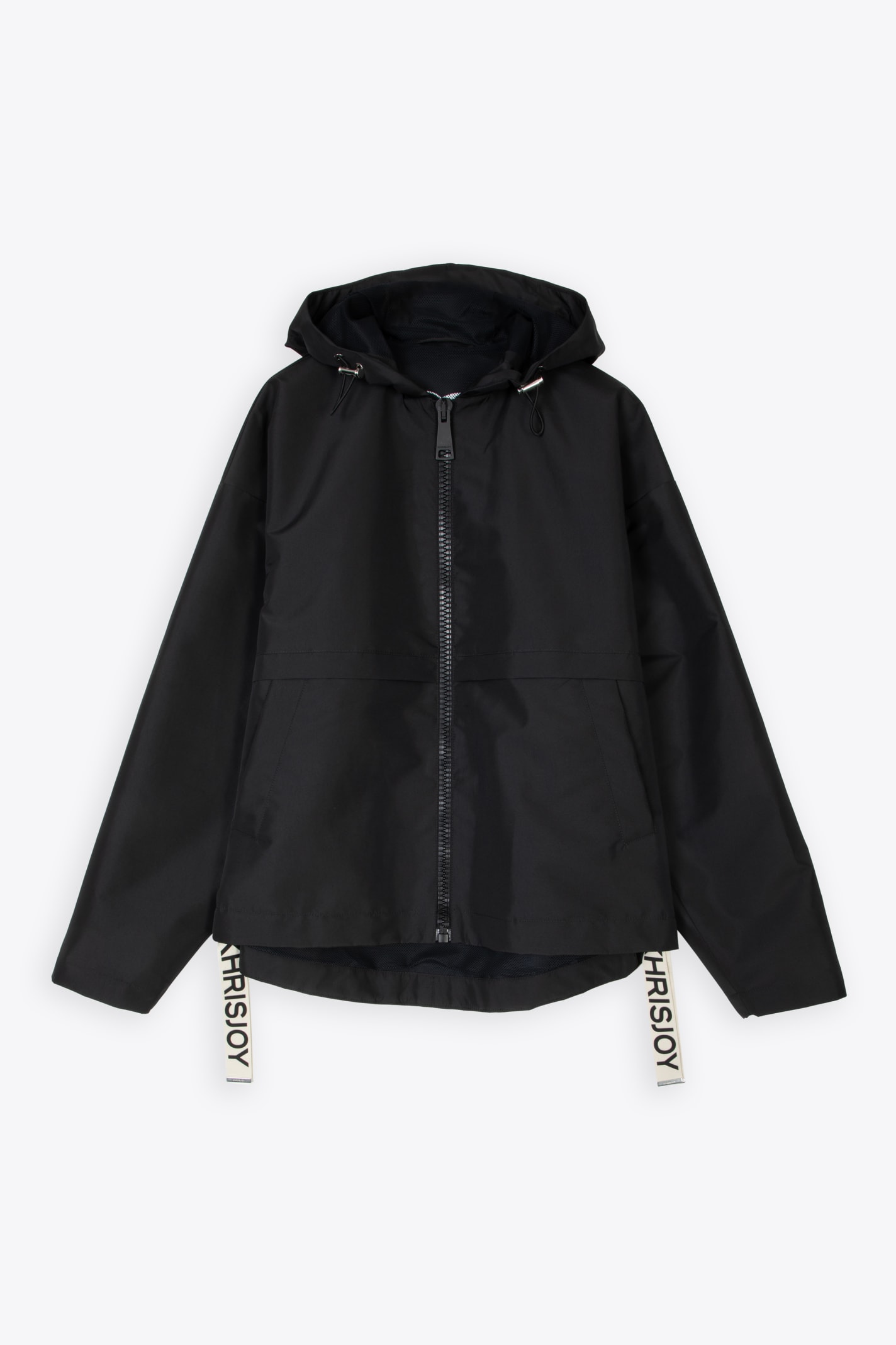 Shell Windbreaker Black nylon windproof hooded jacket - Shell Windbreaker