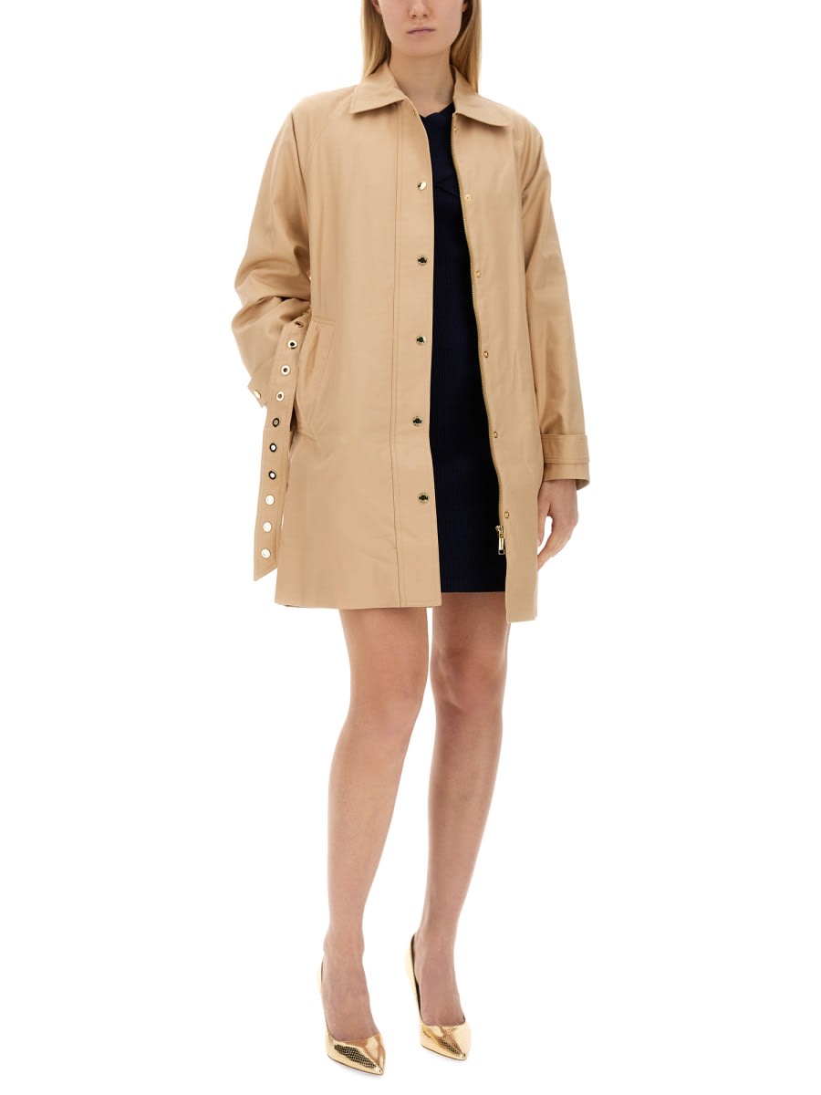 Shop Michael Kors Cotton Trench Coat In Beige