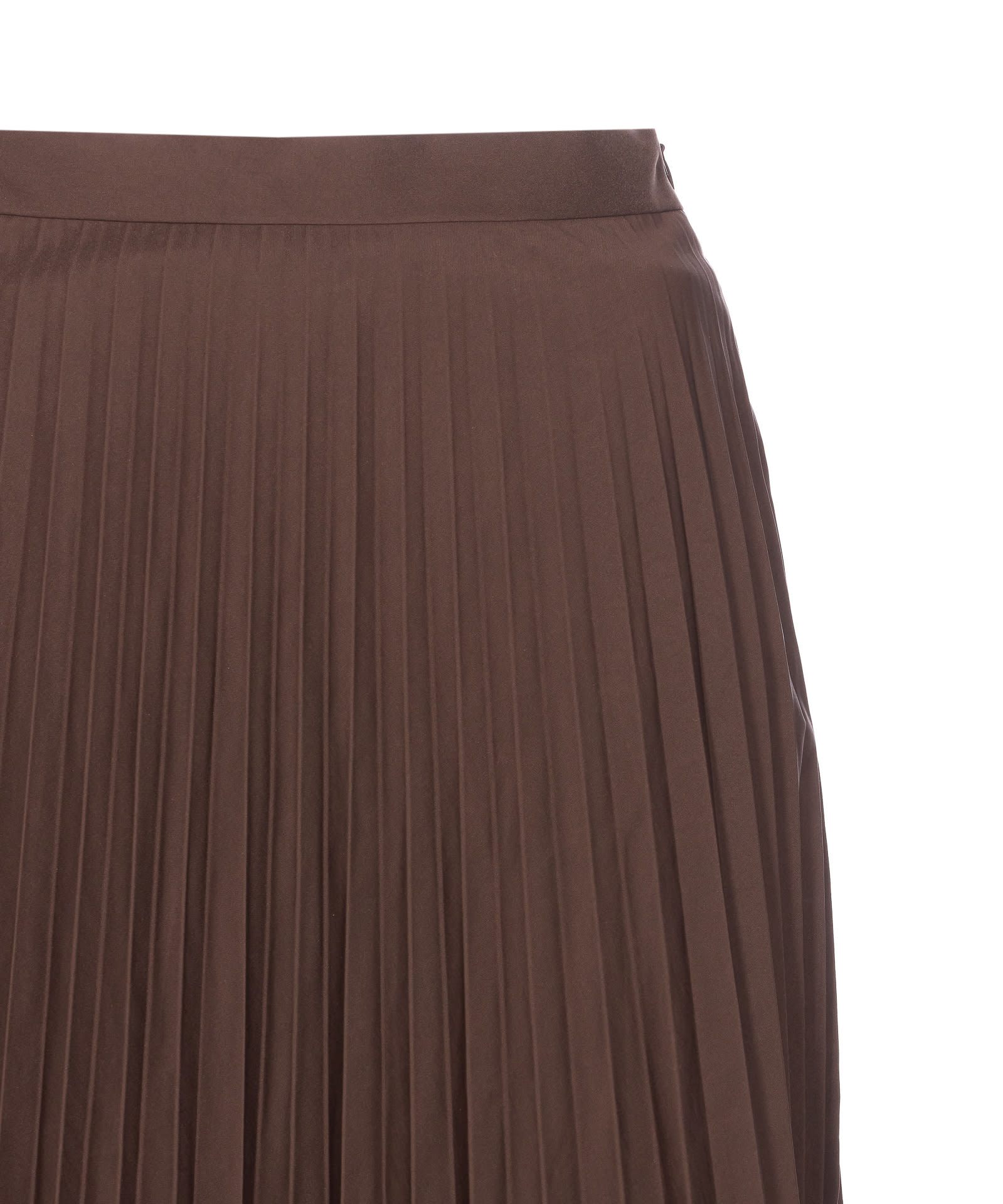 Mm6 Maison Margiela Midi Pleated Skirt High Waist Design In Brown