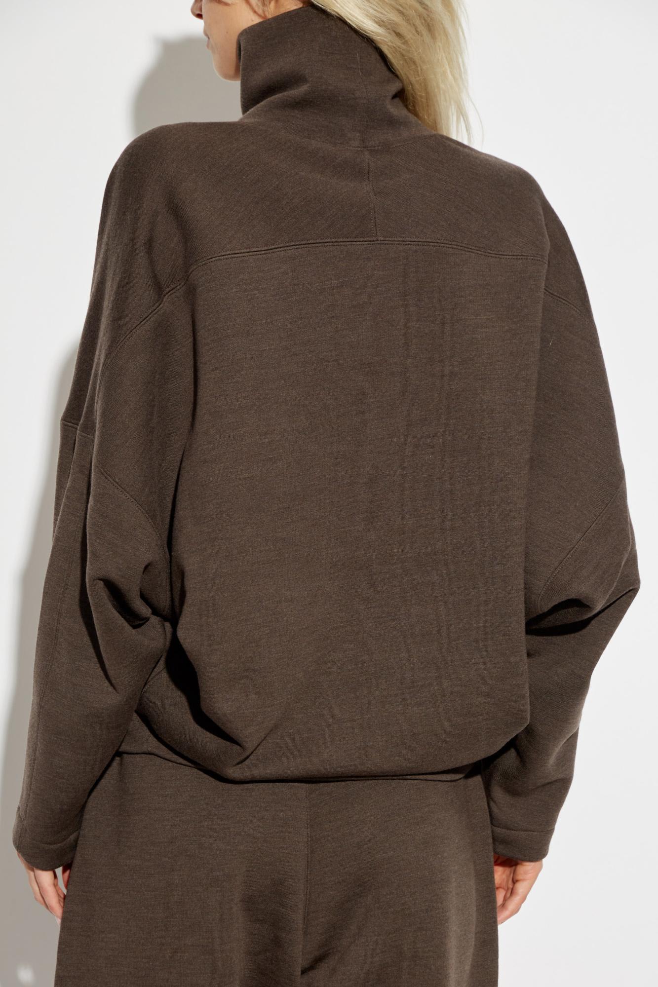 Shop Lemaire Wool Sweatshirt In Brown