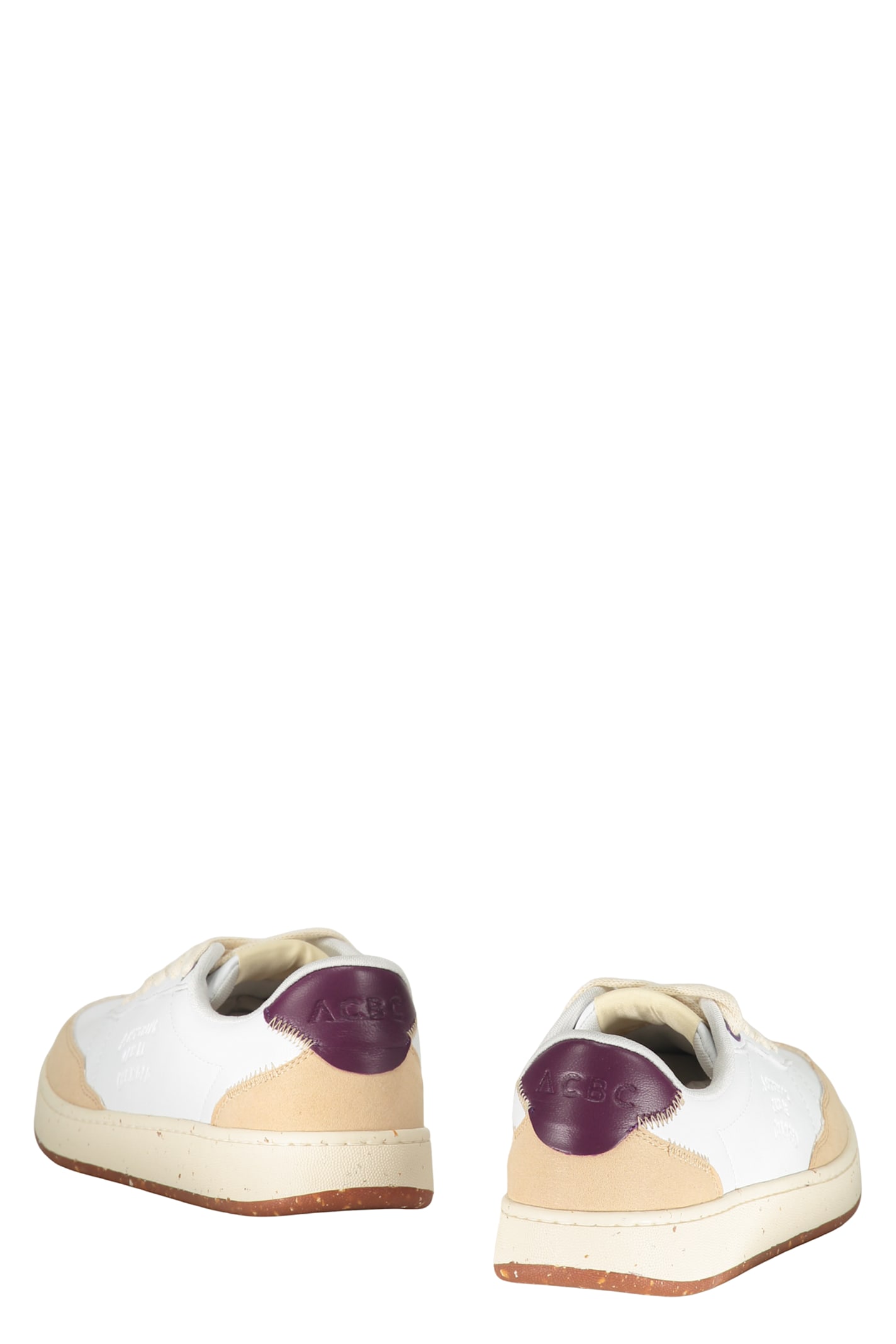 Acbc White Minimalist Sneakers With A Beige Sole In White
