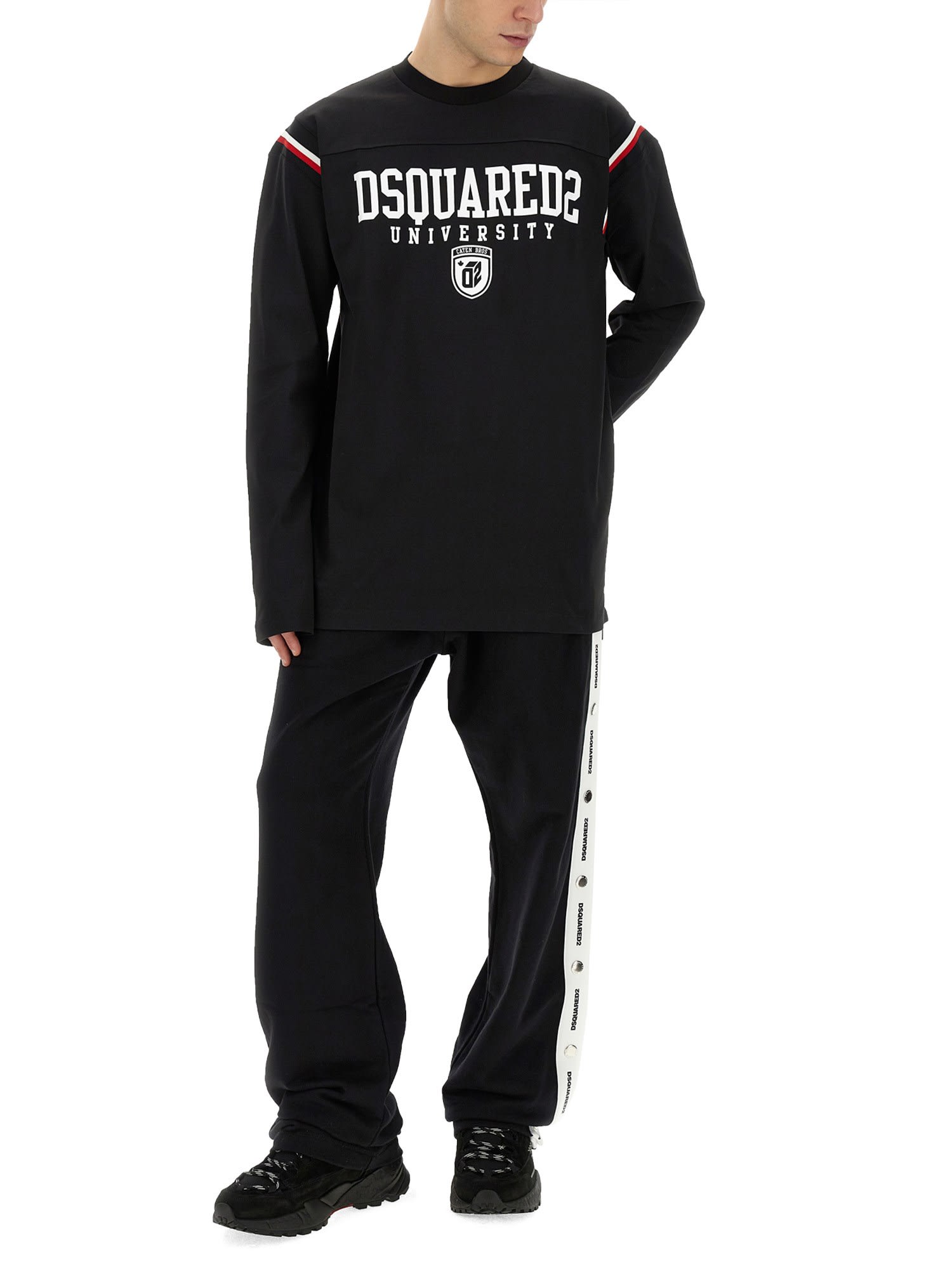 Dsquared2 Varsity Logo T-shirt In Nero