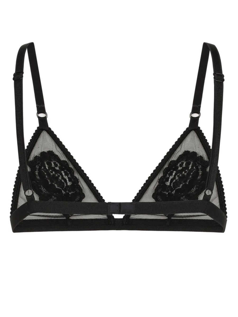 Shop Dolce & Gabbana Soft Cup Triangle Bra In Black