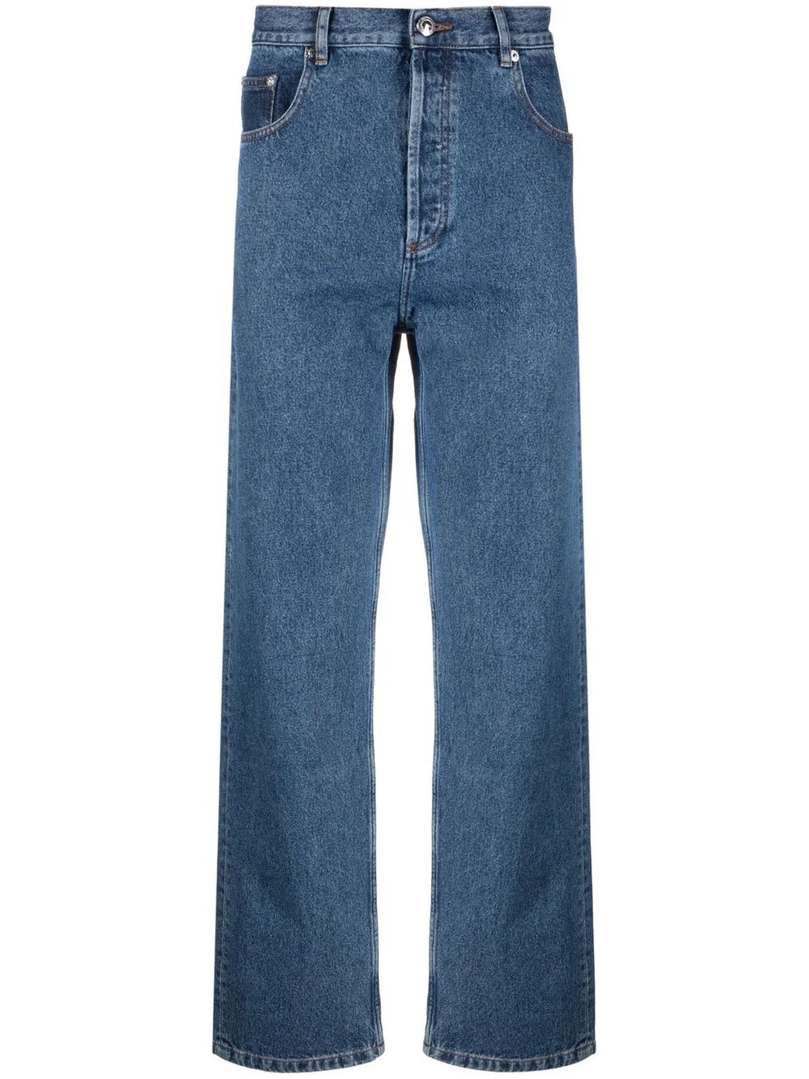 A.P.C. Indigo Blue Cotton Straight-leg Jeans