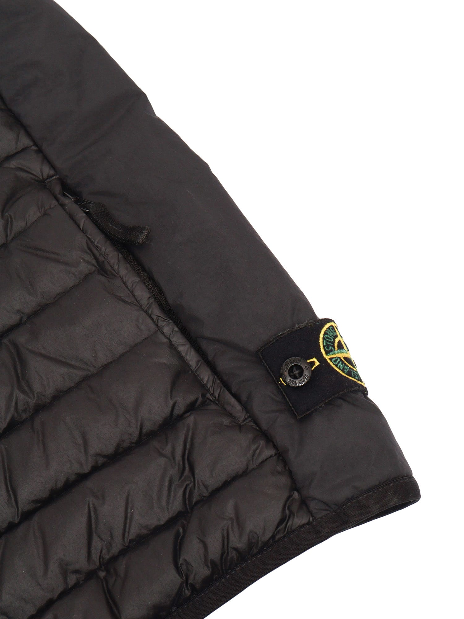 Stone Island Quilted Cotton Vest In Black