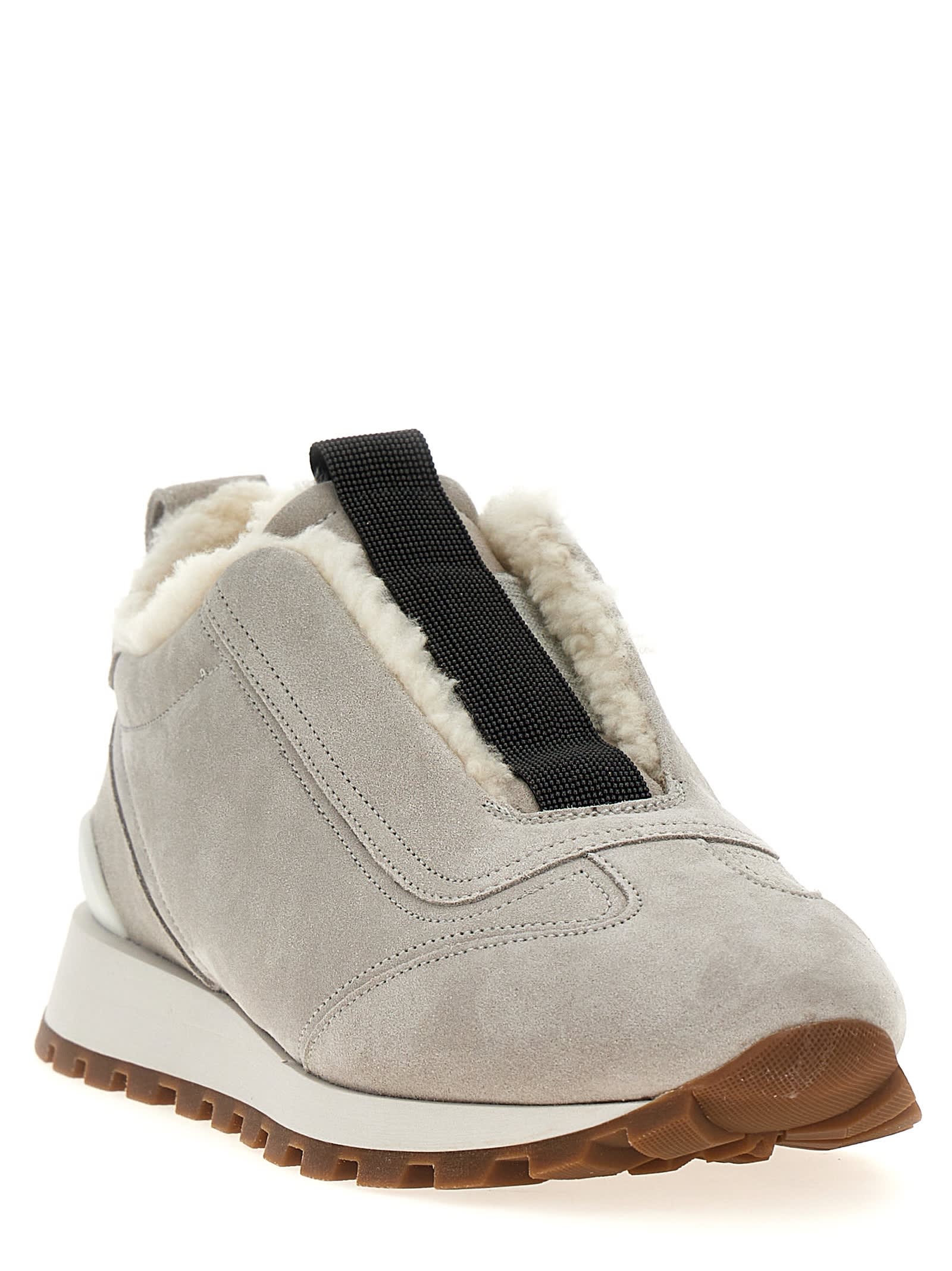 Shop Brunello Cucinelli Monile Sneakers In White