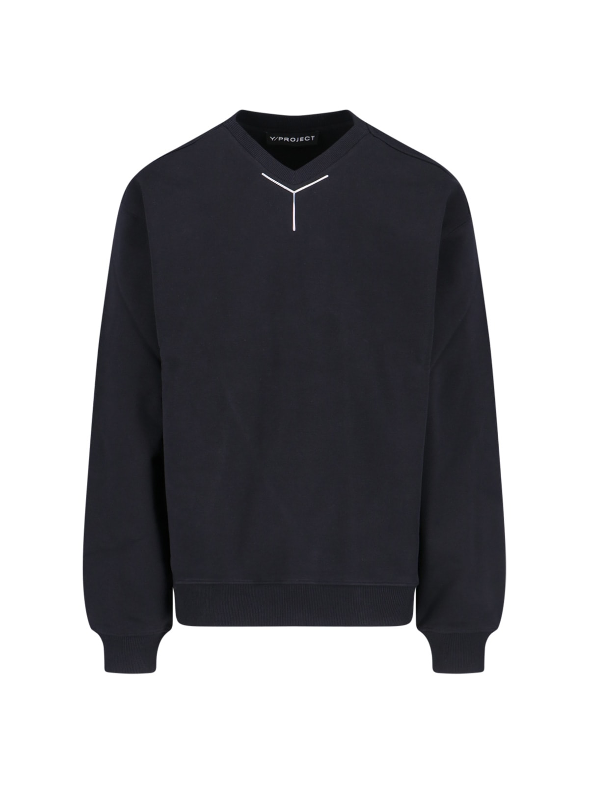 Shop Y/project Y Chrome Crew Neck Sweatshirt In Black