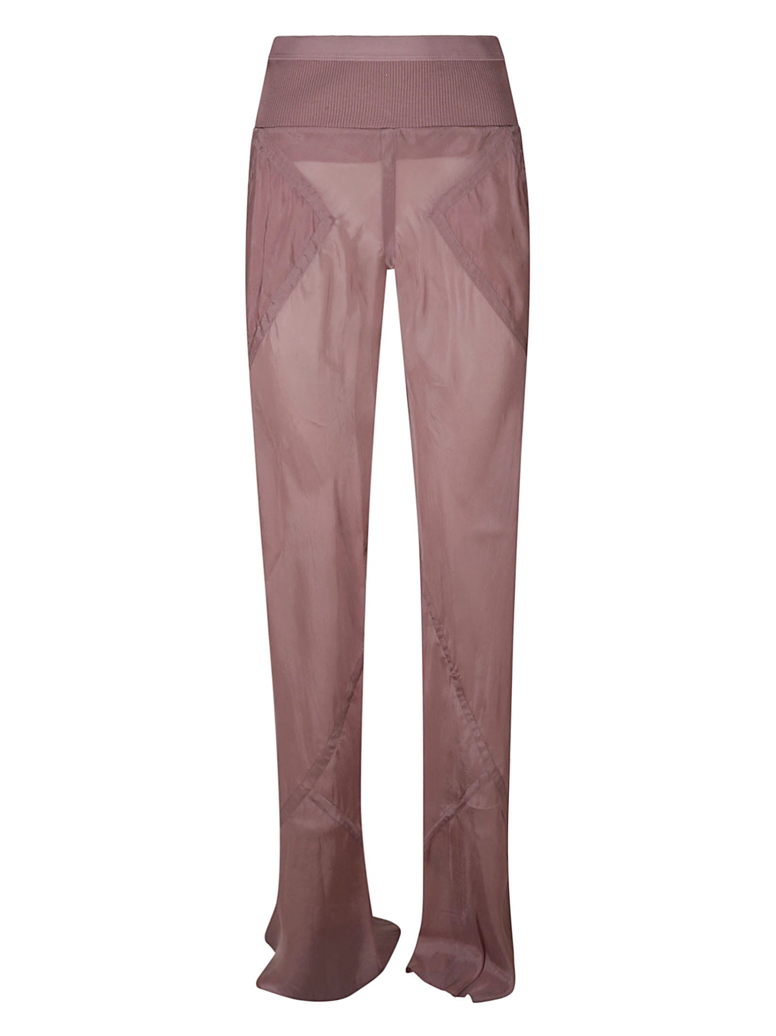 Shop Rick Owens Bias Trousers In Dusty Pink