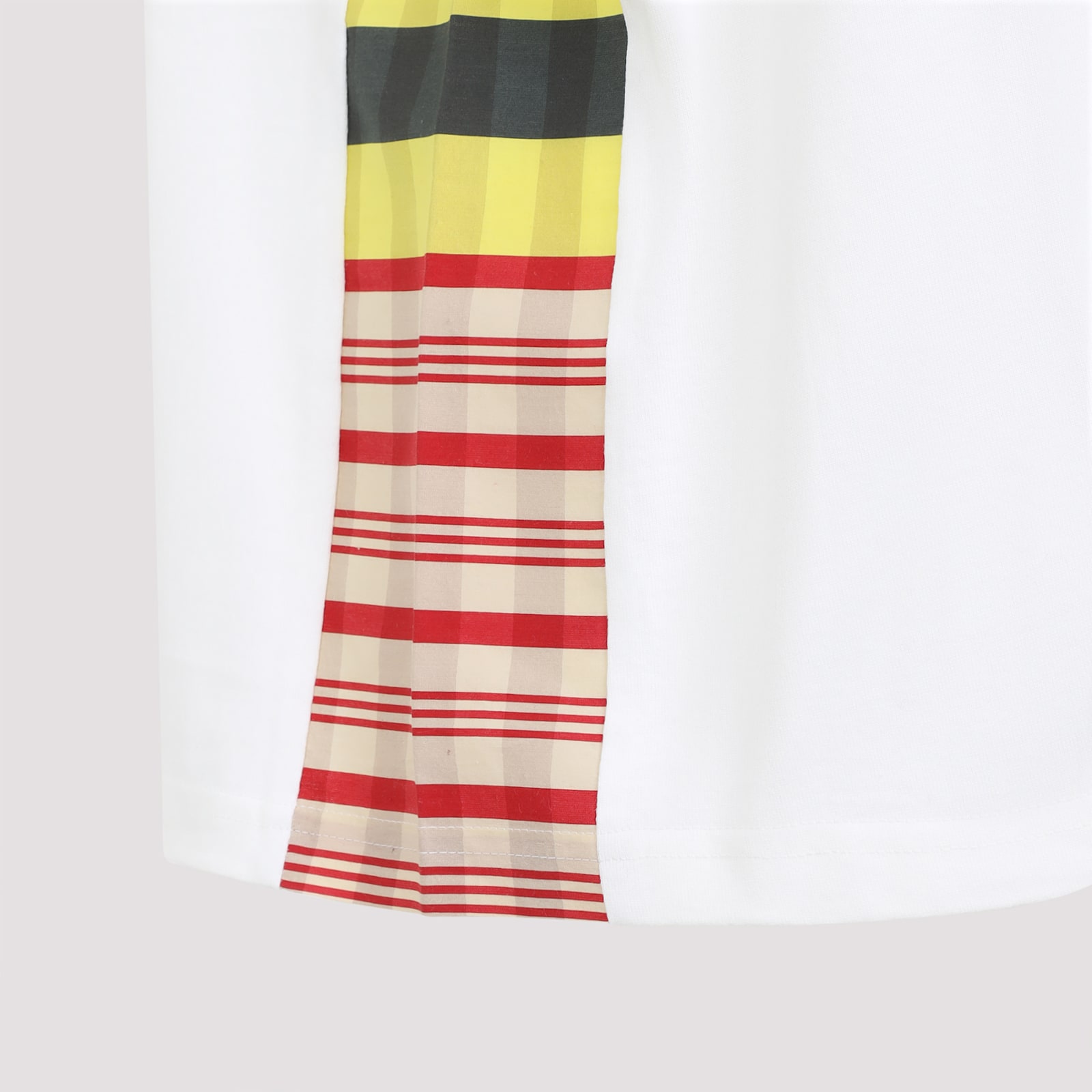Bottega Veneta Checkered Tshirt Made Of Soft Cotton Jersey In Chalk Multicolour