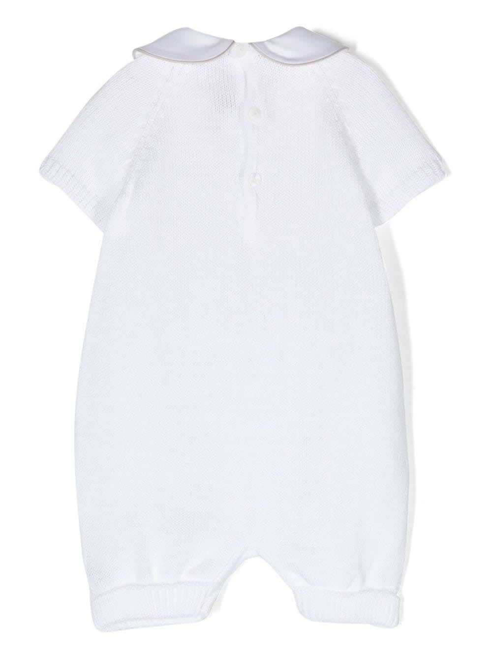 Shop Little Bear Jumpsuit With Bow In White
