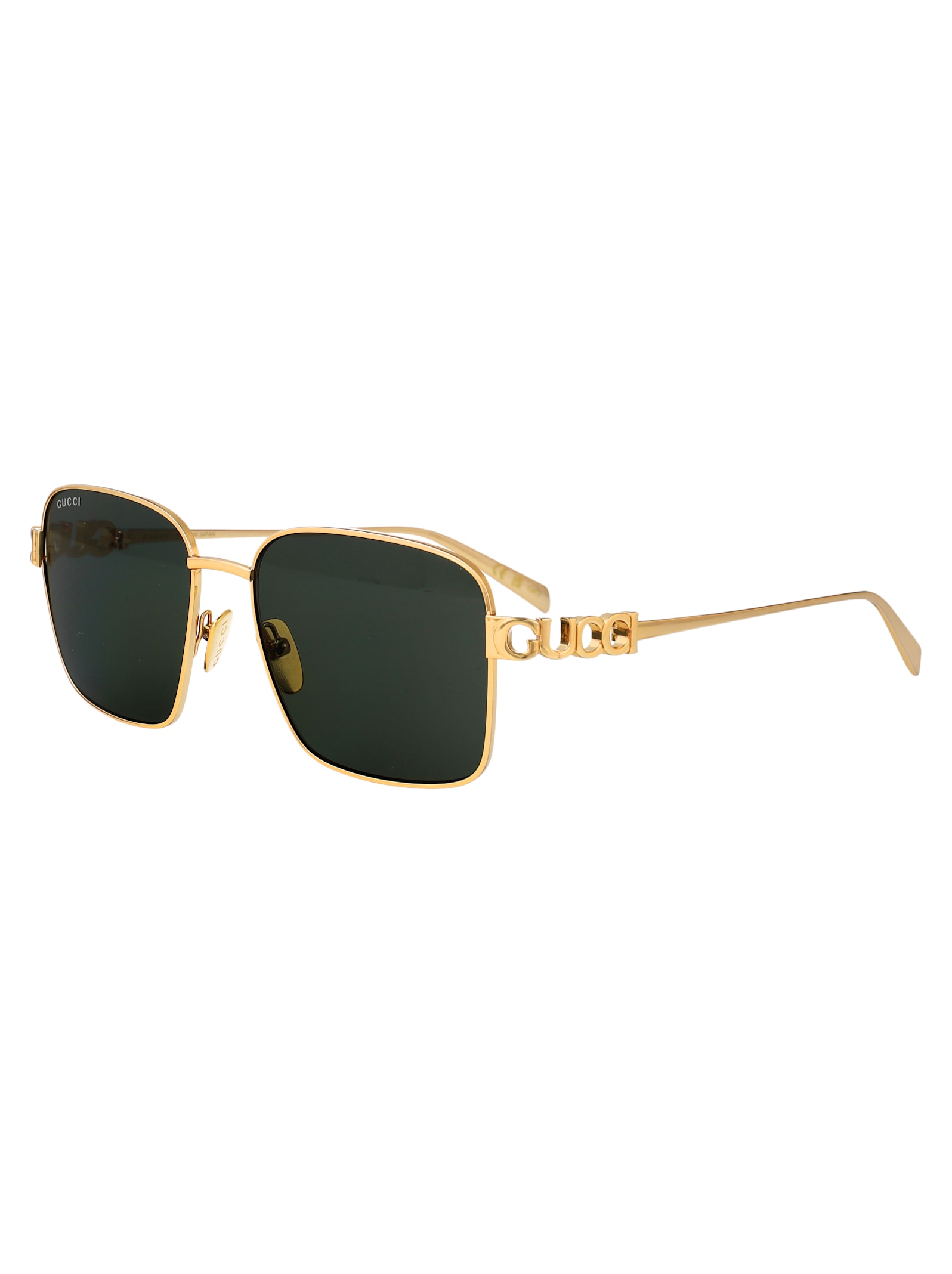 Gucci Gold-gold-grey Metal Sunglasses In Gold