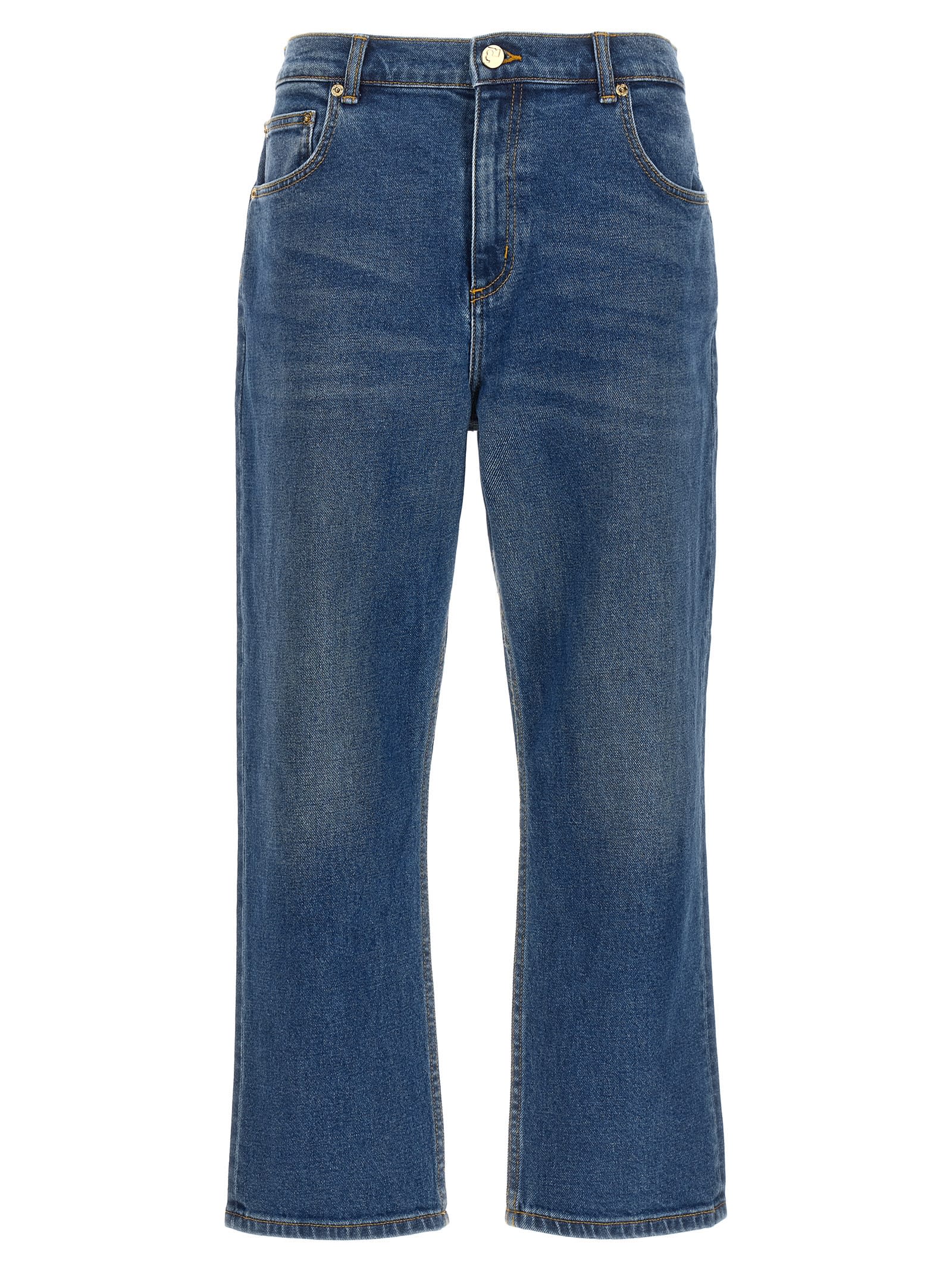 Shop Tory Burch Cropped Flared Jeans In Blue