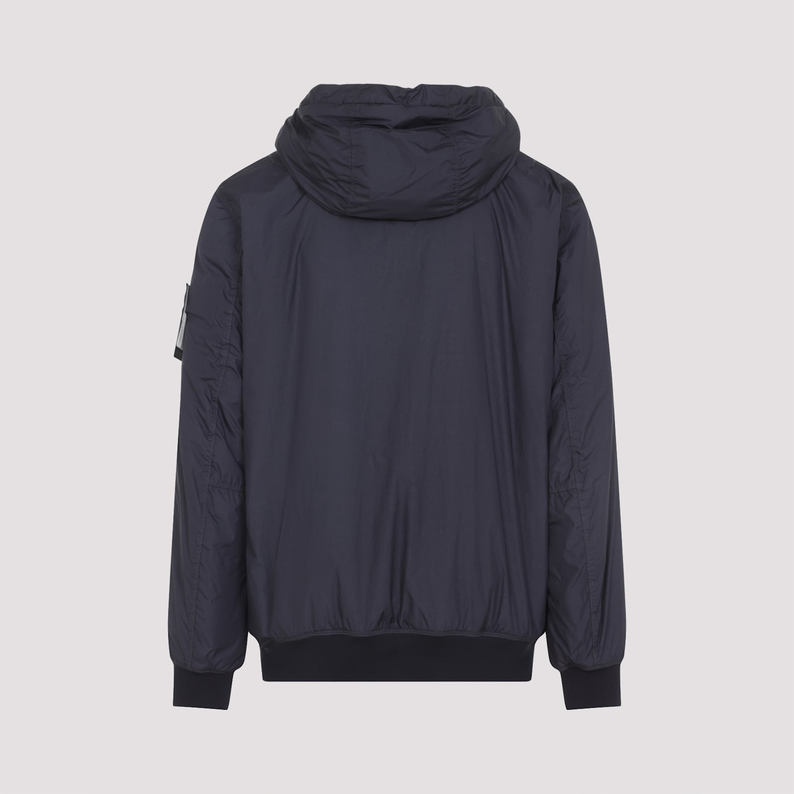 Stone Island Mens Dark Blue Crinkle Logo-patch Padded Shell Jacket In Blue