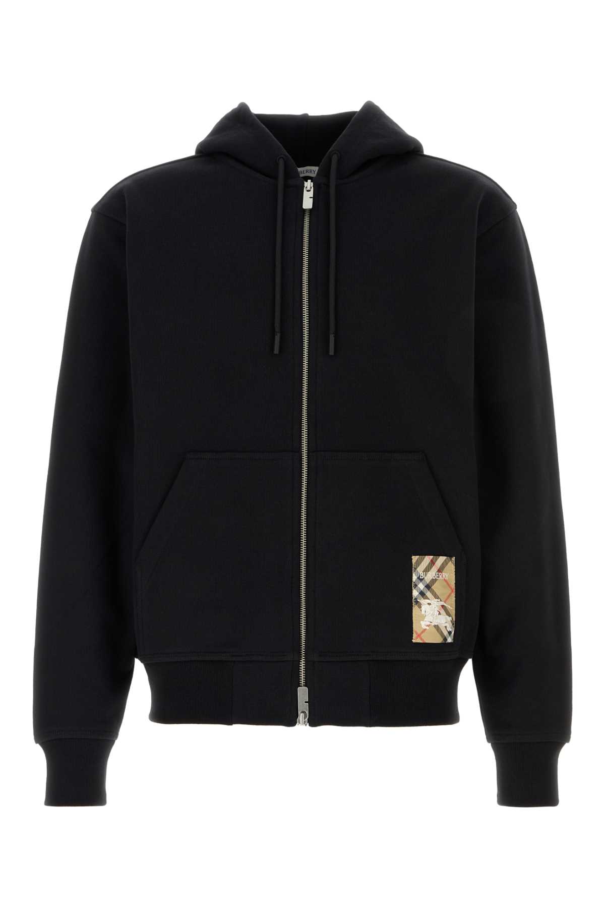 Burberry Classic Zip-up Black Sweatshirt With Pocket Design