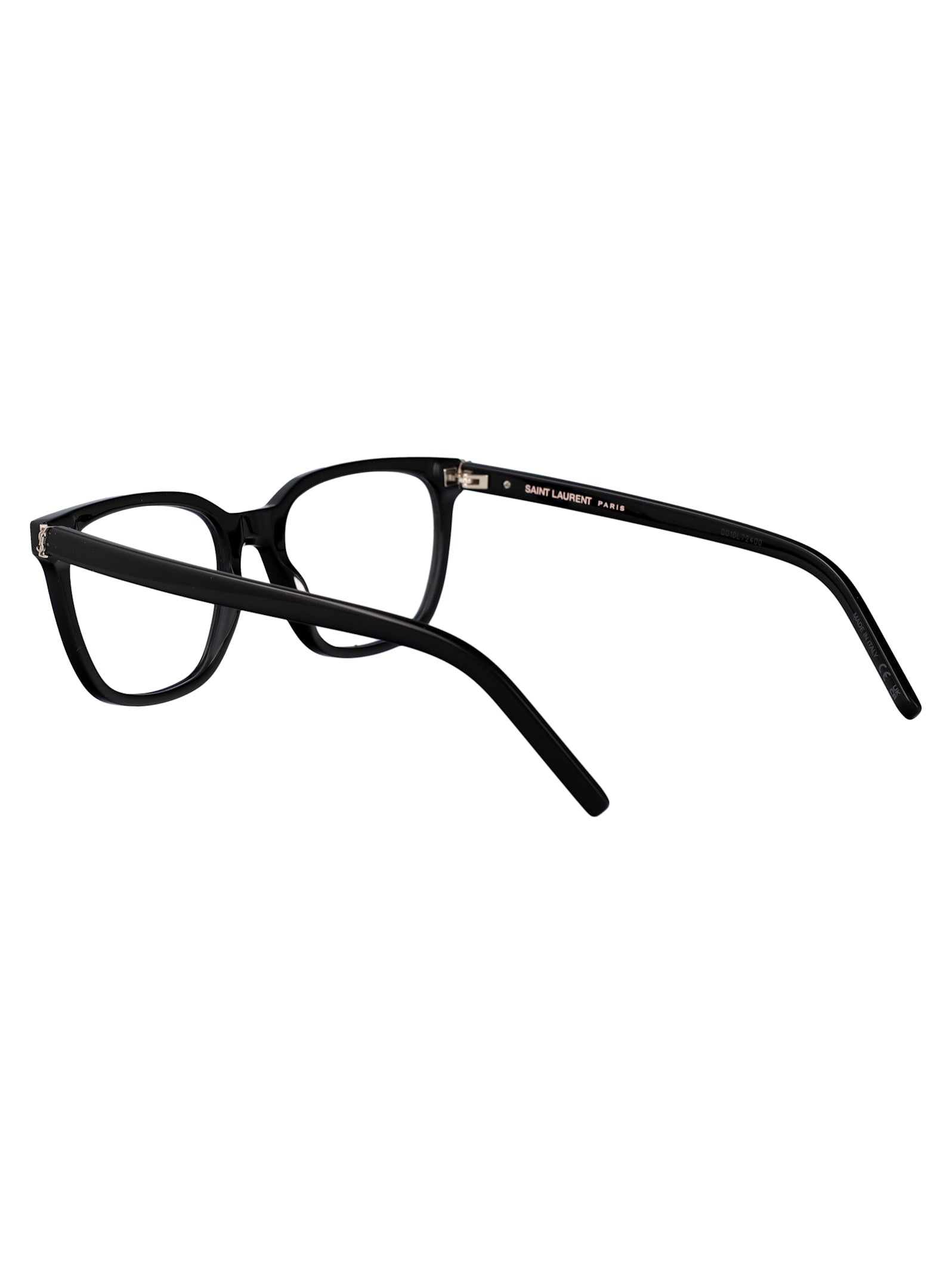 Saint Laurent Black Black Transparent Acetate Glasses In Black