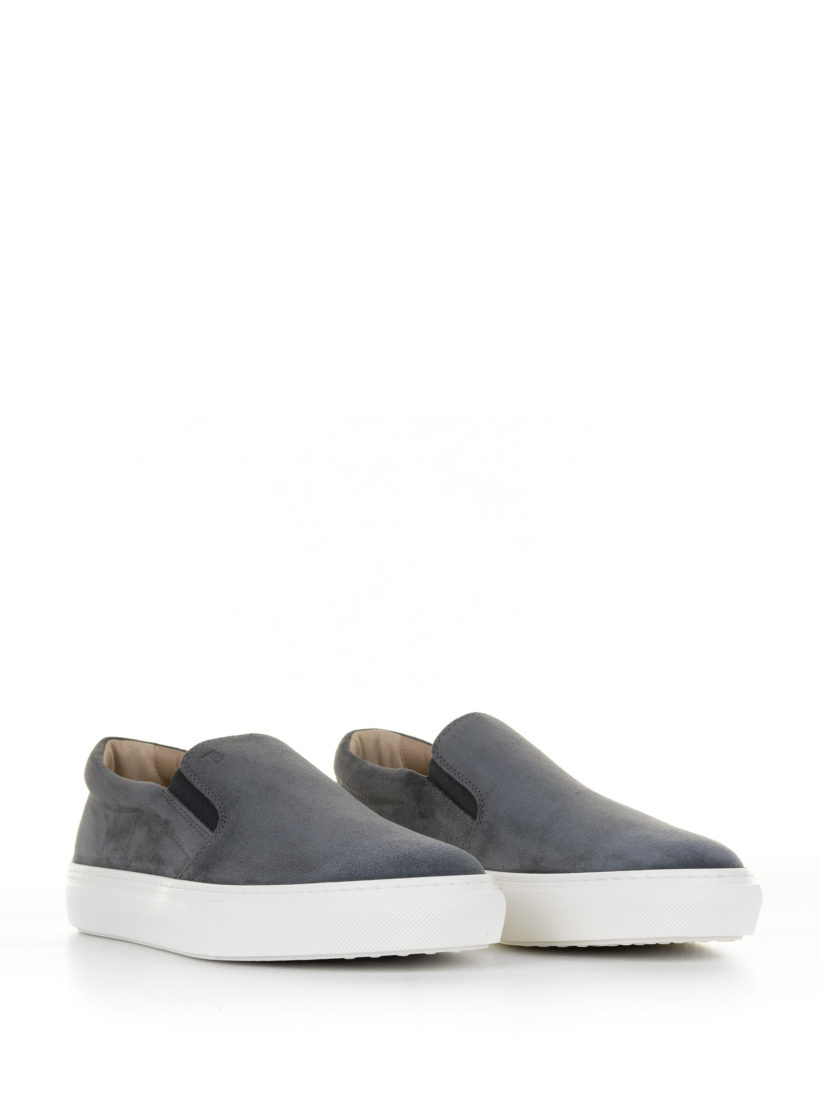 Shop Tod's Slip-on In Leather And Rubber Sole In Antracite