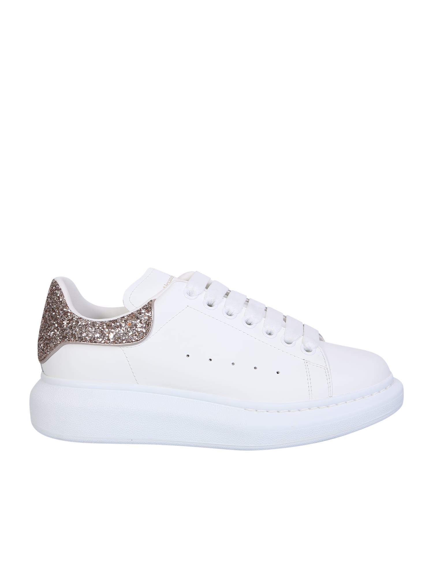 Alexander McQueen White And Glitter Oversize Sneakers