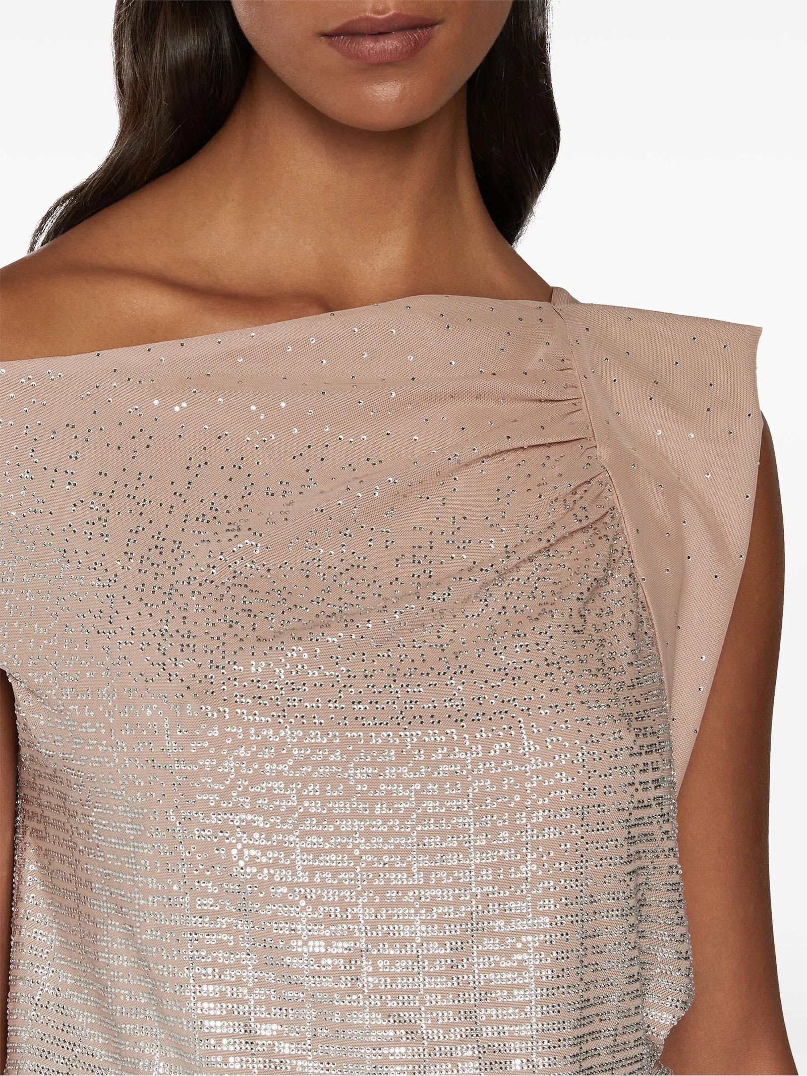 Shop Genny Crystal-embellished Mini Dress In Nude
