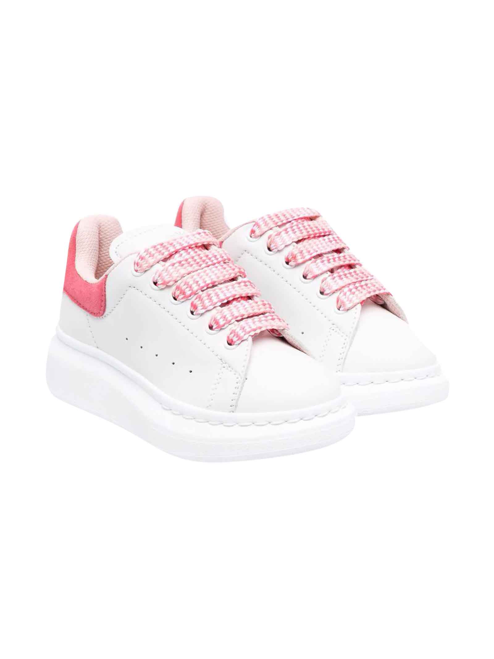 Alexander McQueen White / Pink Sneakers Unisex Alexander Mc Queen