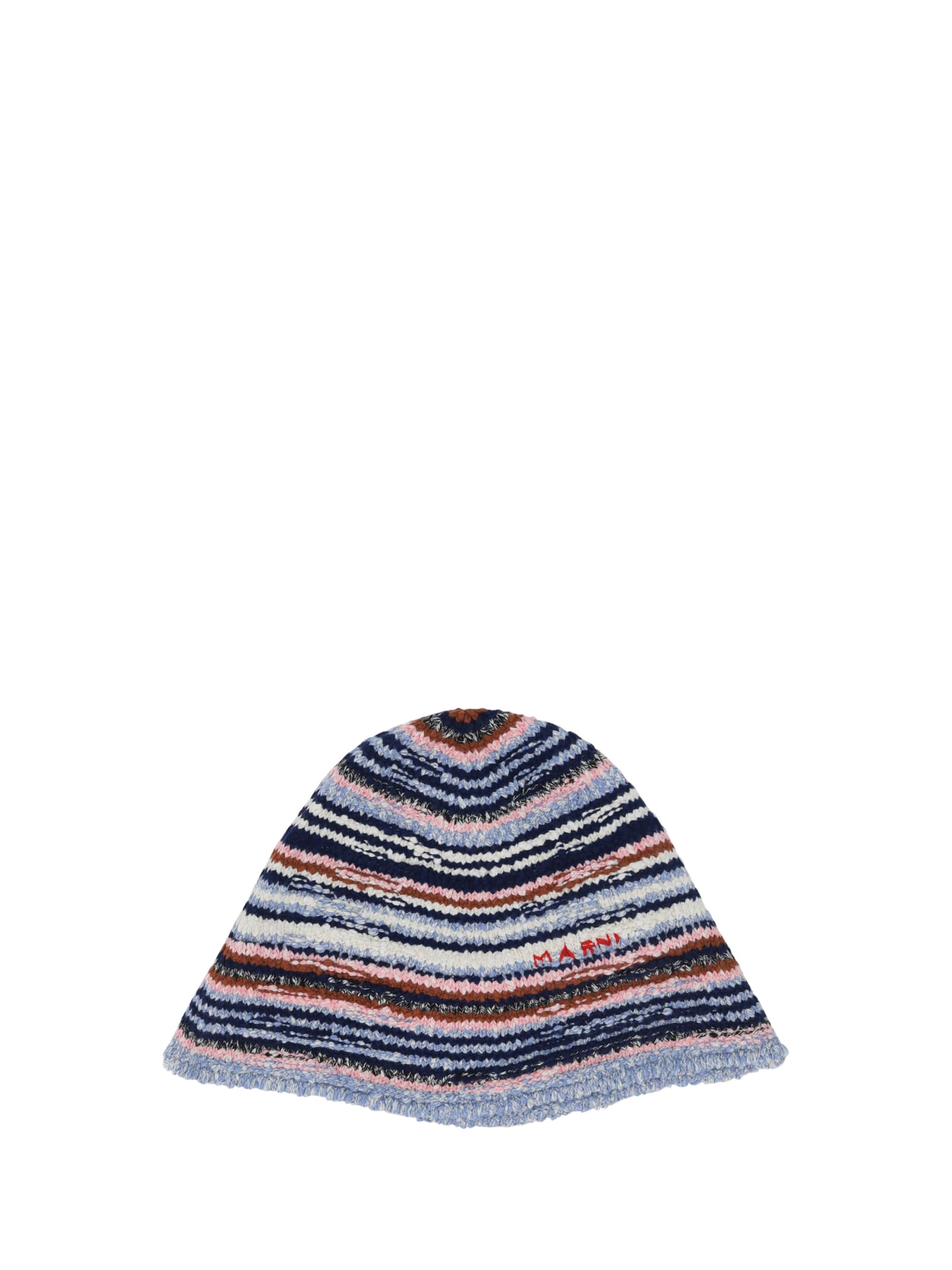 Marni Knitted Hat In Blue