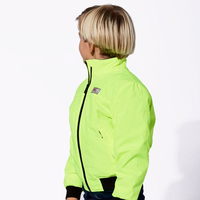 MC2 SAINT BARTH YELLOW FLUO KIDS JACKET WITH ECO FUR LINING 