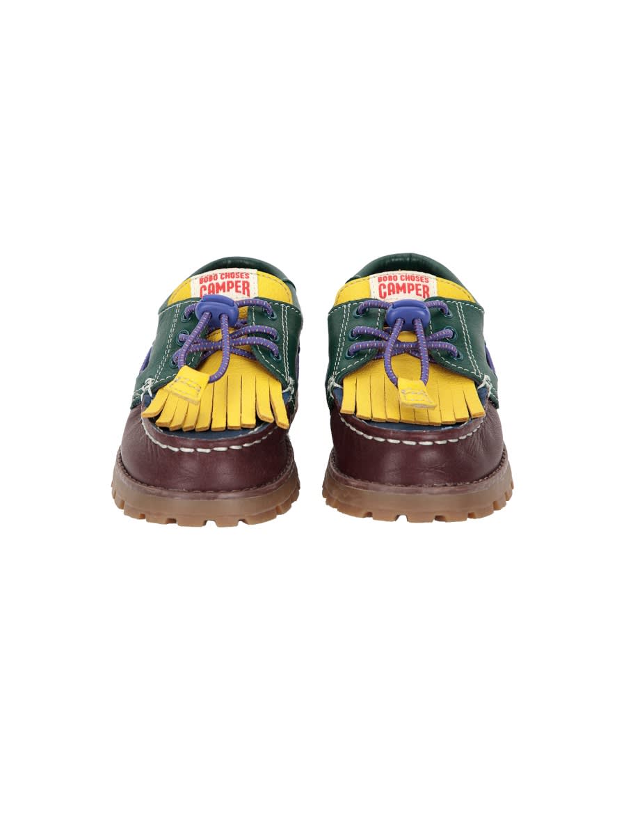Bobo Choses X Camper Compas Nautic Leather Boat Shoes In Multi