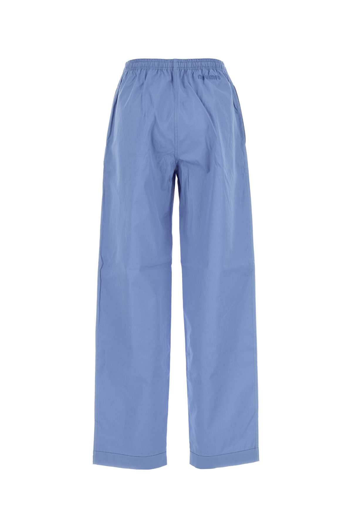 MIU MIU CERULEAN BLUE POPLIN PYJAMA PANT