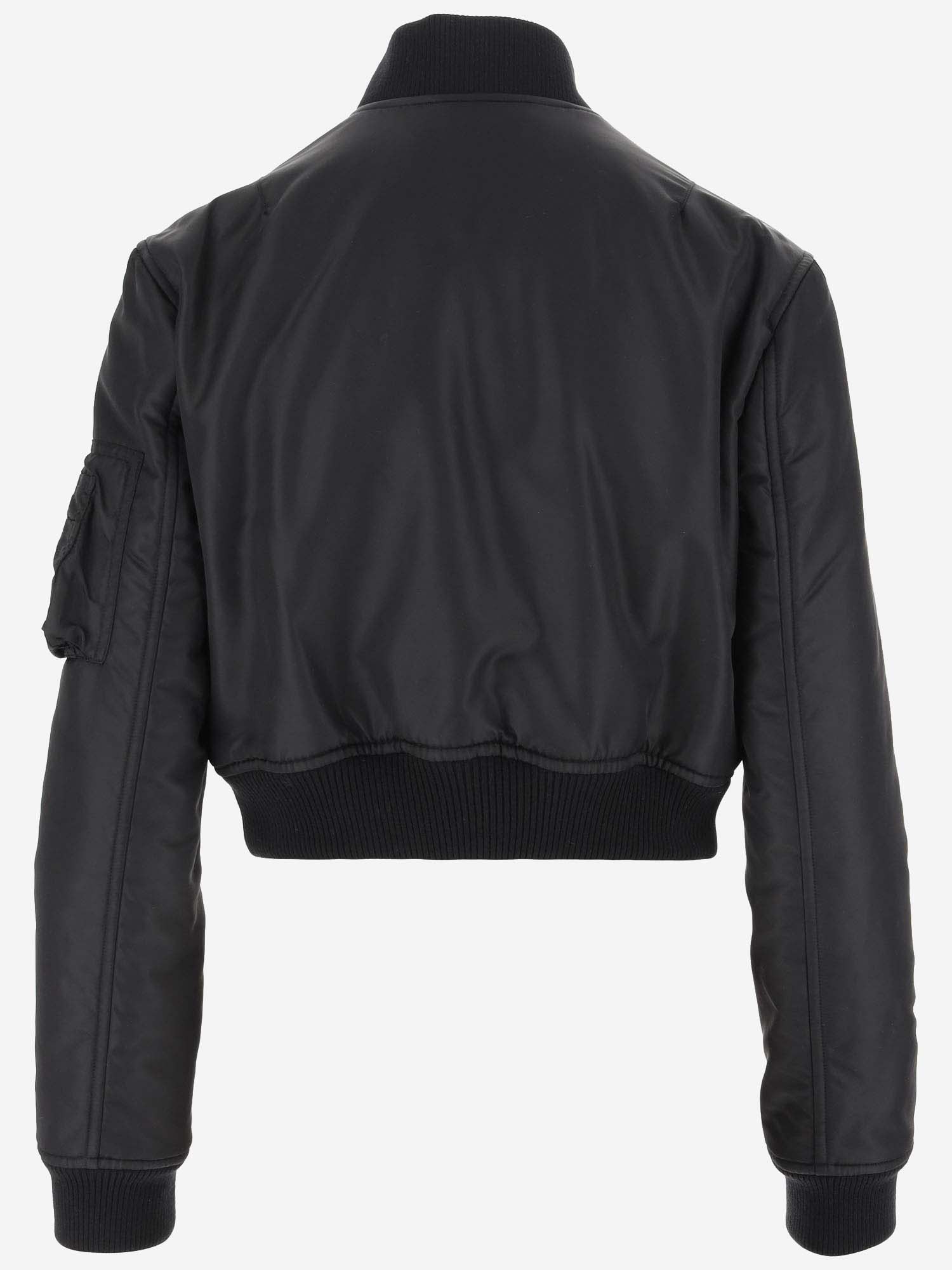 Shop Versace Short Bomber Jacket In Black