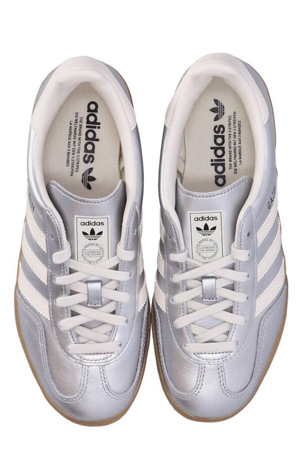 Adidas Originals Gazelle Lace-up Sneakers In Silver