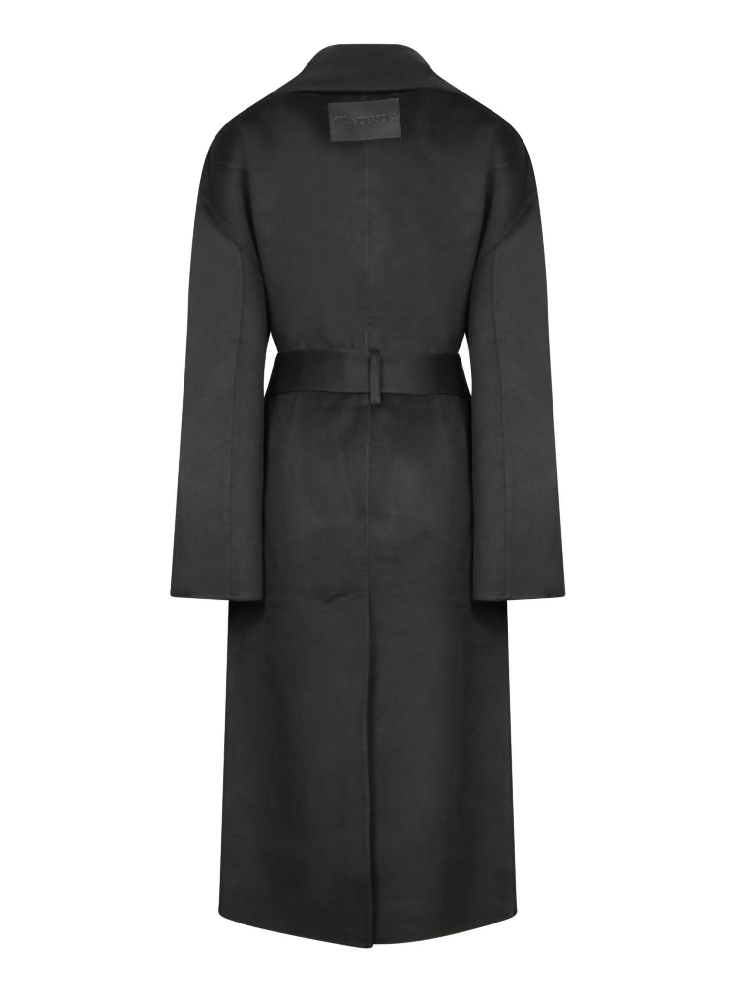 Shop Jw Anderson Black Wool Wrap Coat