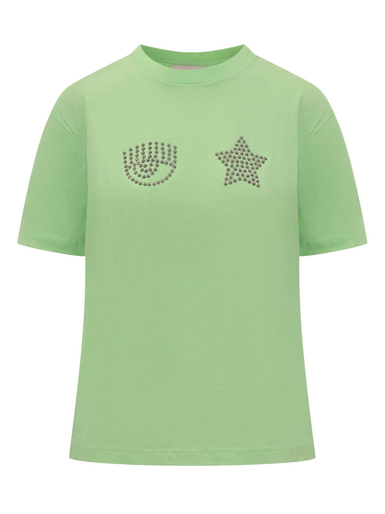 Chiara Ferragni Eye Star T-shirt In Verde 164