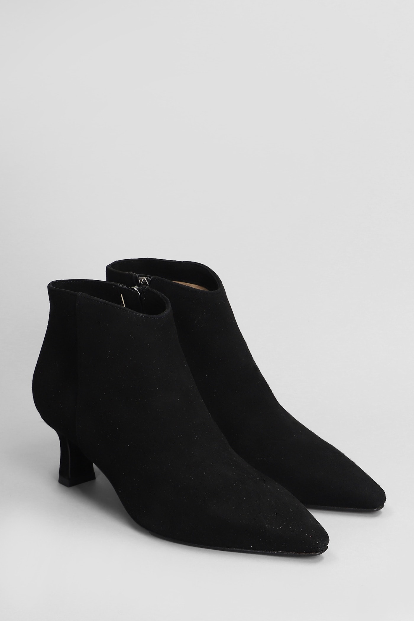 Shop Julie Dee High Heels Ankle Boots In Black Suede