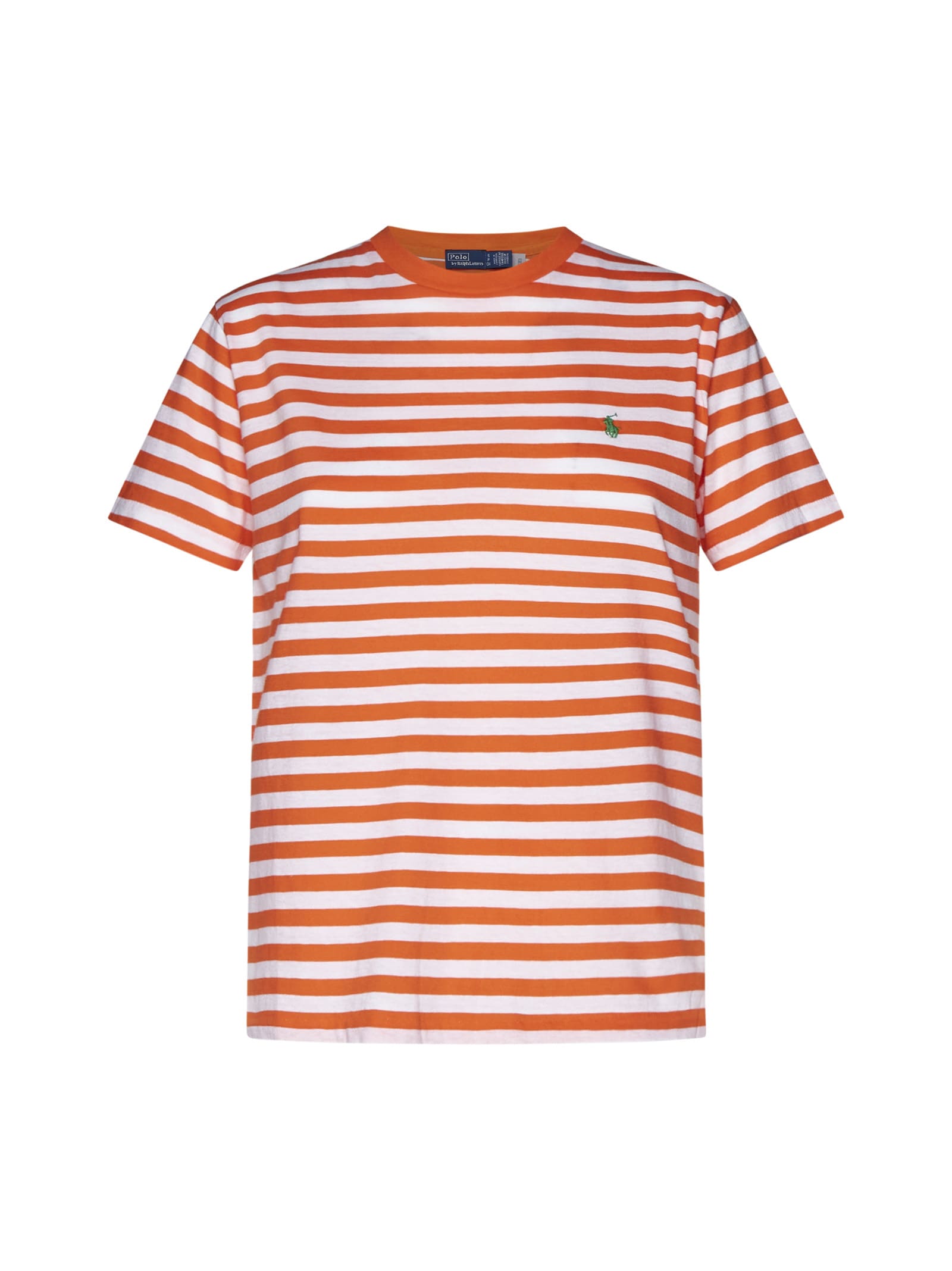 Shop Polo Ralph Lauren T-shirt In Orange/white