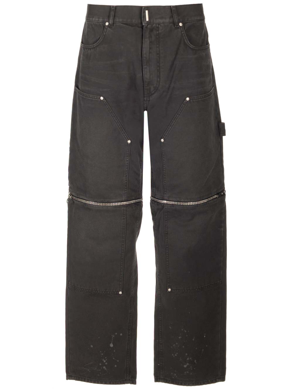 Shop Givenchy Zip Detailed Jeans In Black